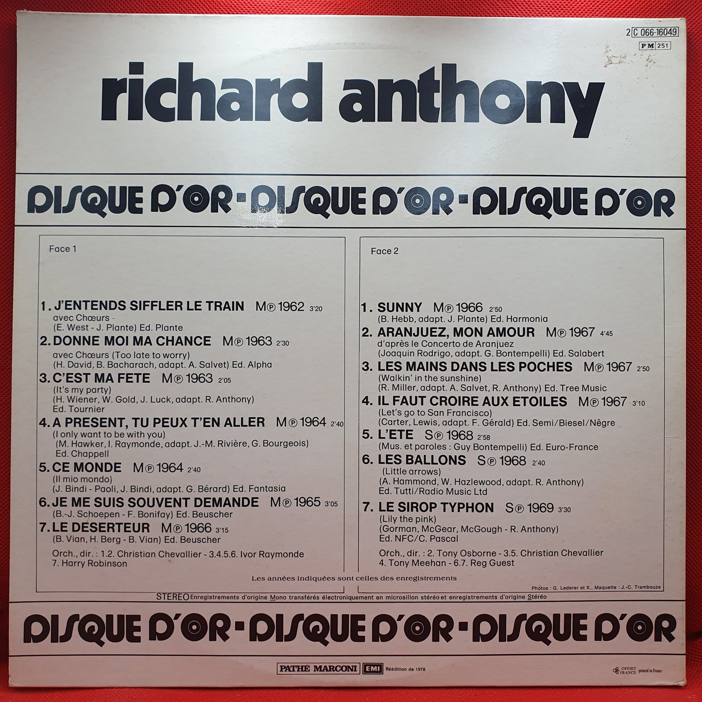 Richard Anthony – Disque D'Or