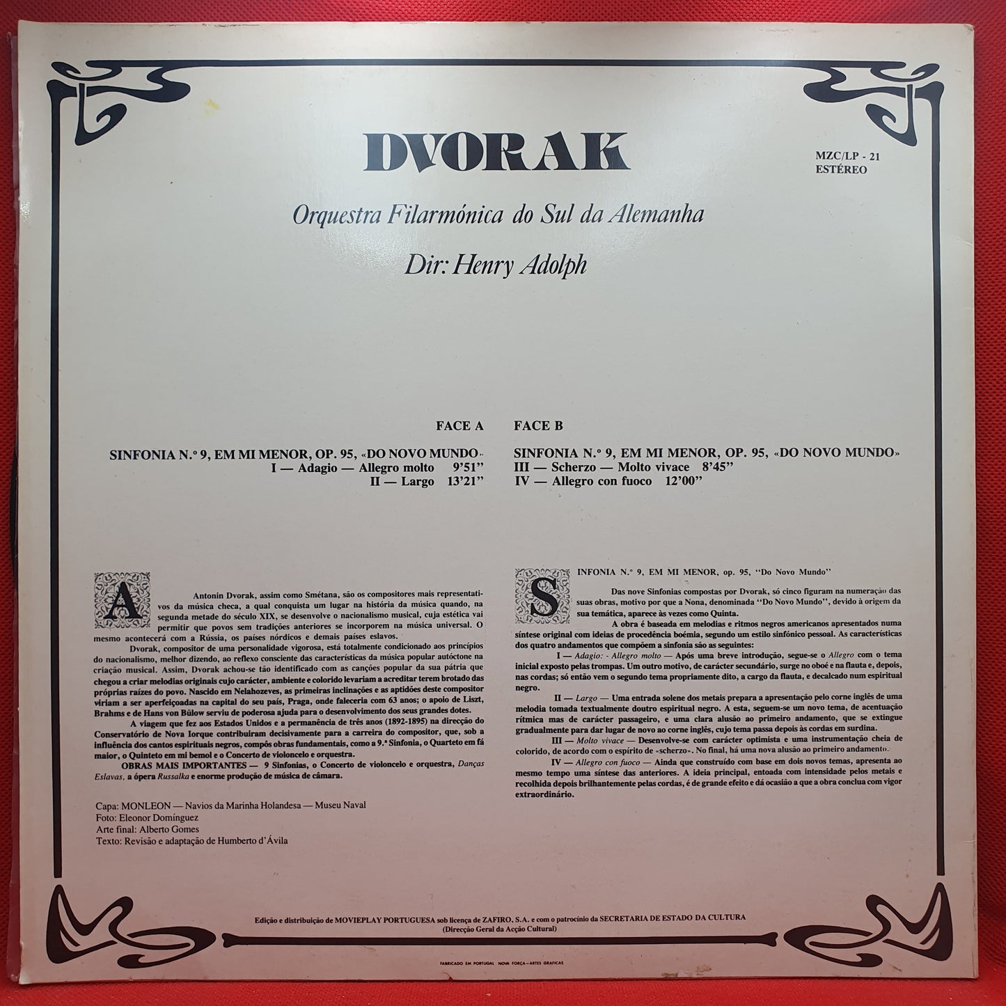 Dvorak, Süddeutsche Philharmonie Orchestra – Sinfonía Nº 9 En Mi Menor; Op. 95 "Do Novo Mundo"