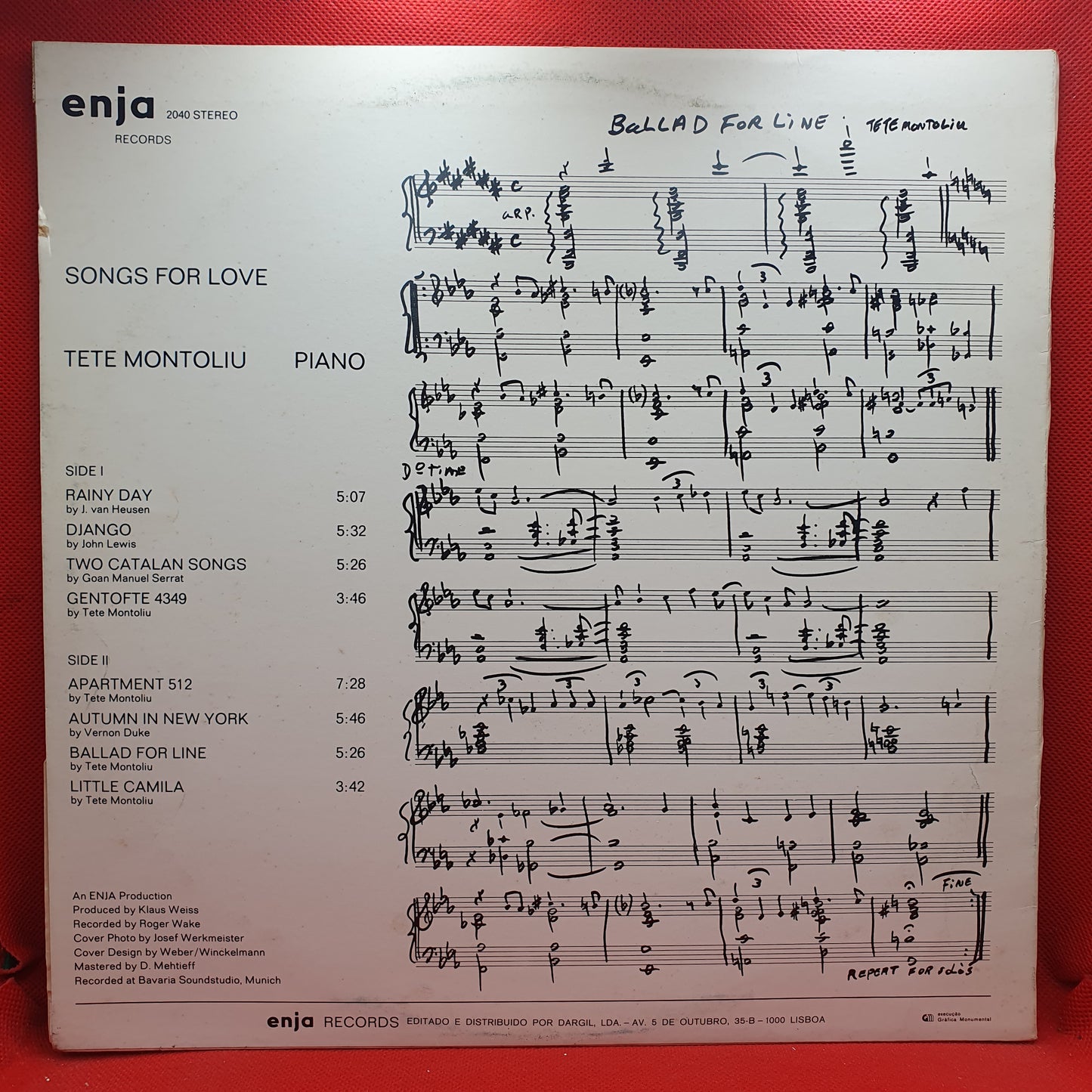 Tete Montoliu – Songs For Love