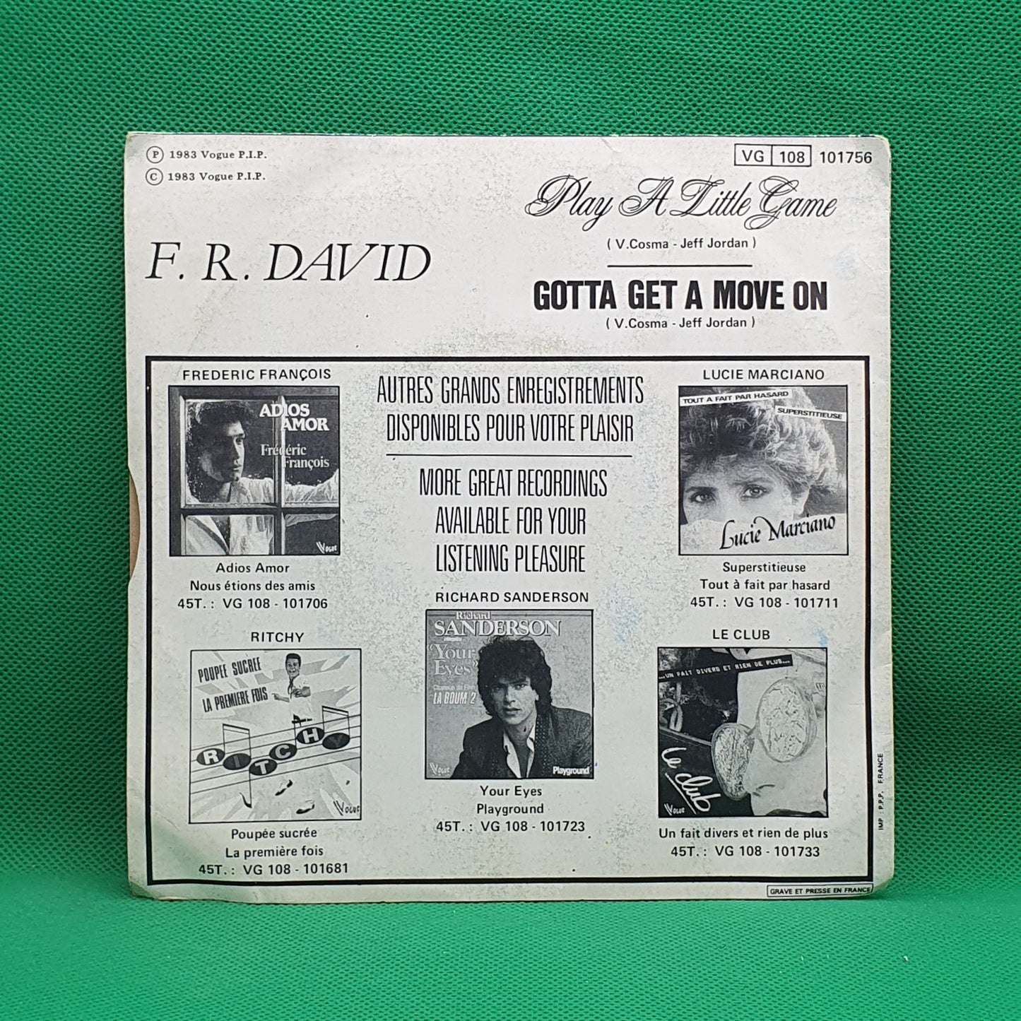 F.R. David – Play A Little Game