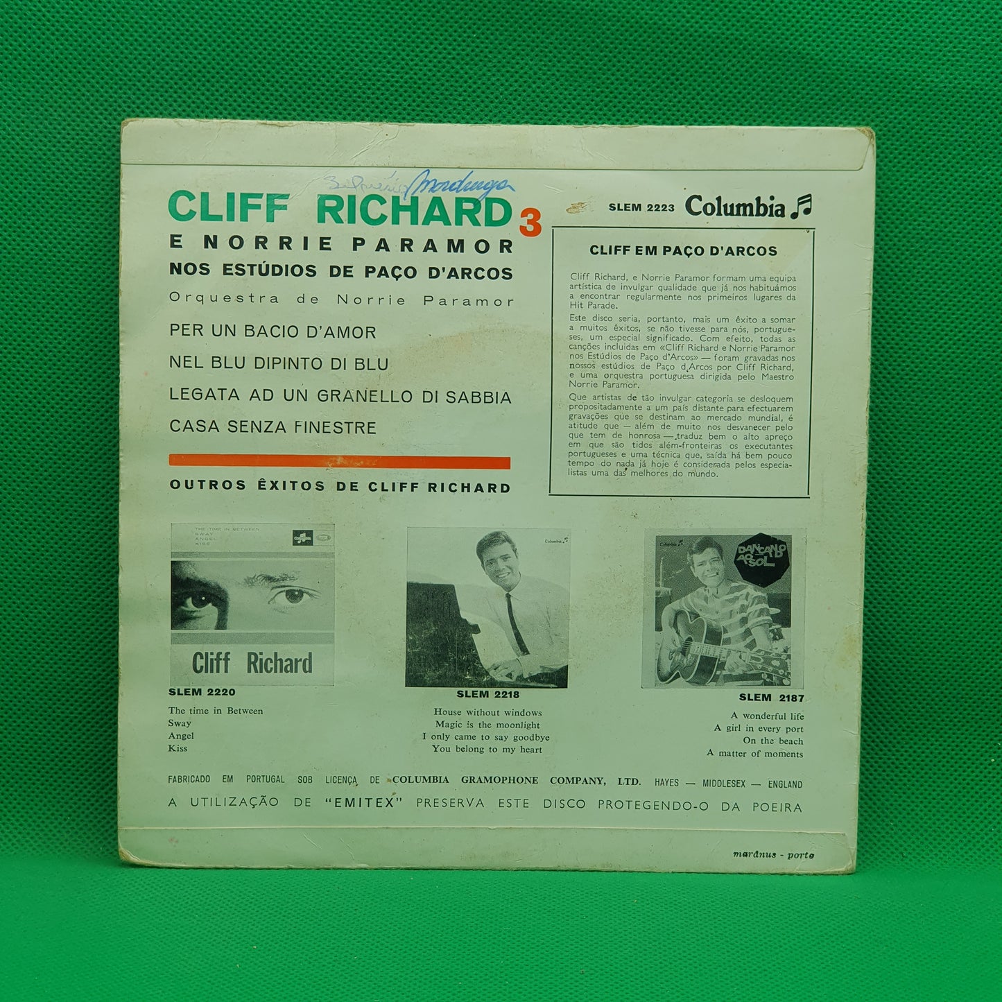 Cliff Richard & Norrie Paramor And His Orchestra – Per Un Bacio D'Amor - 3