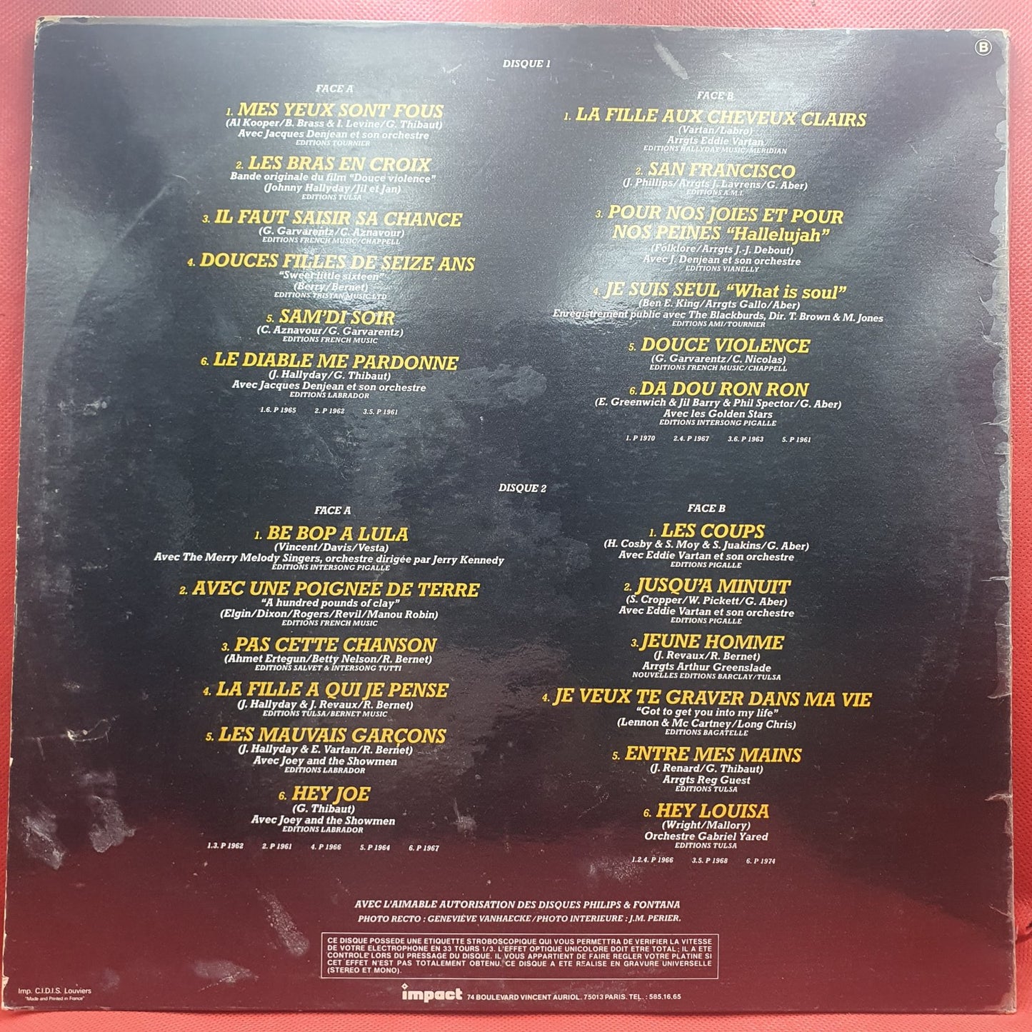 Johnny Hallyday - Album 2 Disques (2xLP)