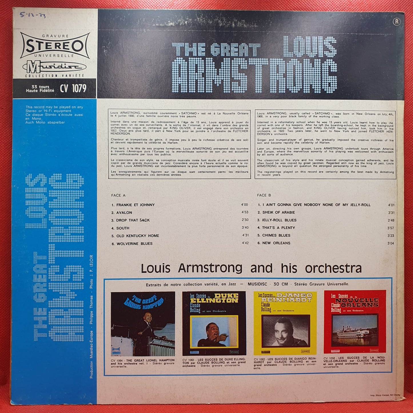 Louis Armstrong - The Great Louis Armstrong (LP)