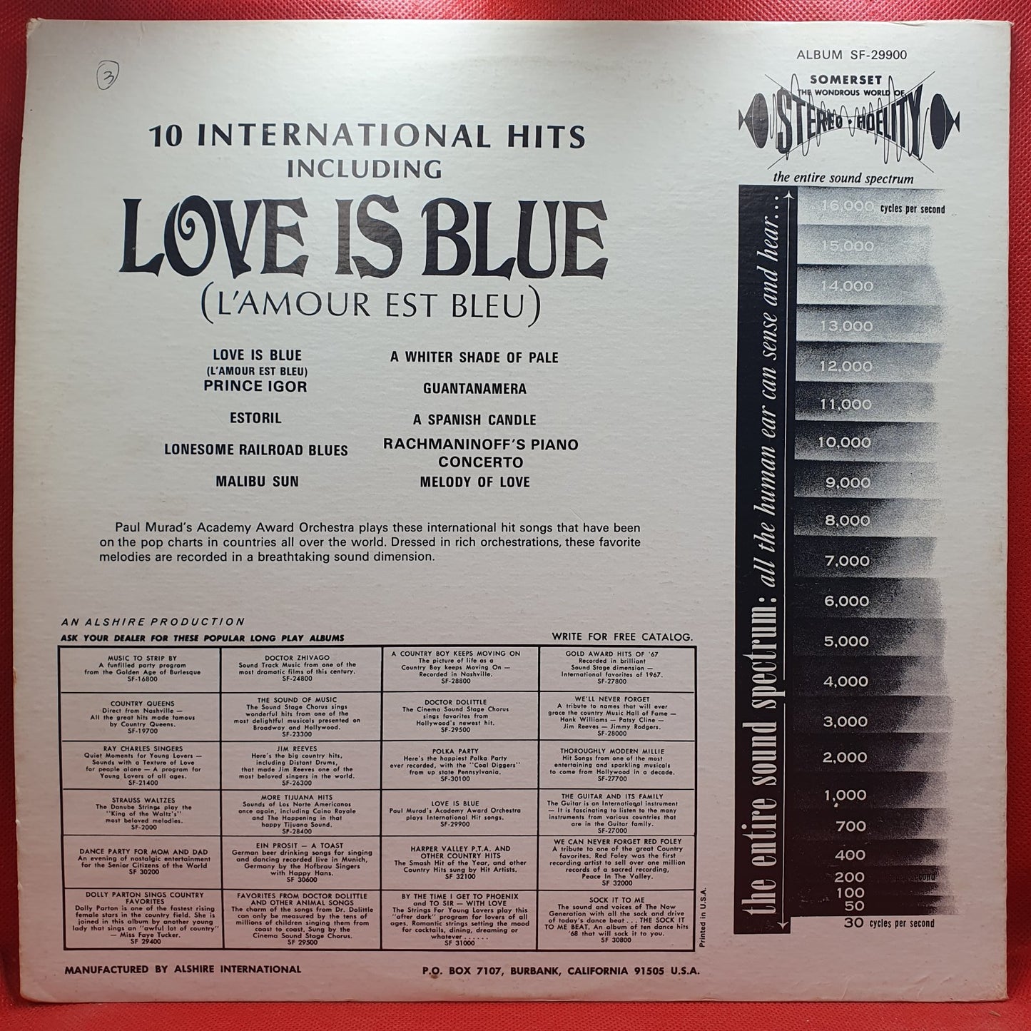Academy Award Orchestra* - Love Is Blue (L'Amour Est Bleu) (LP)