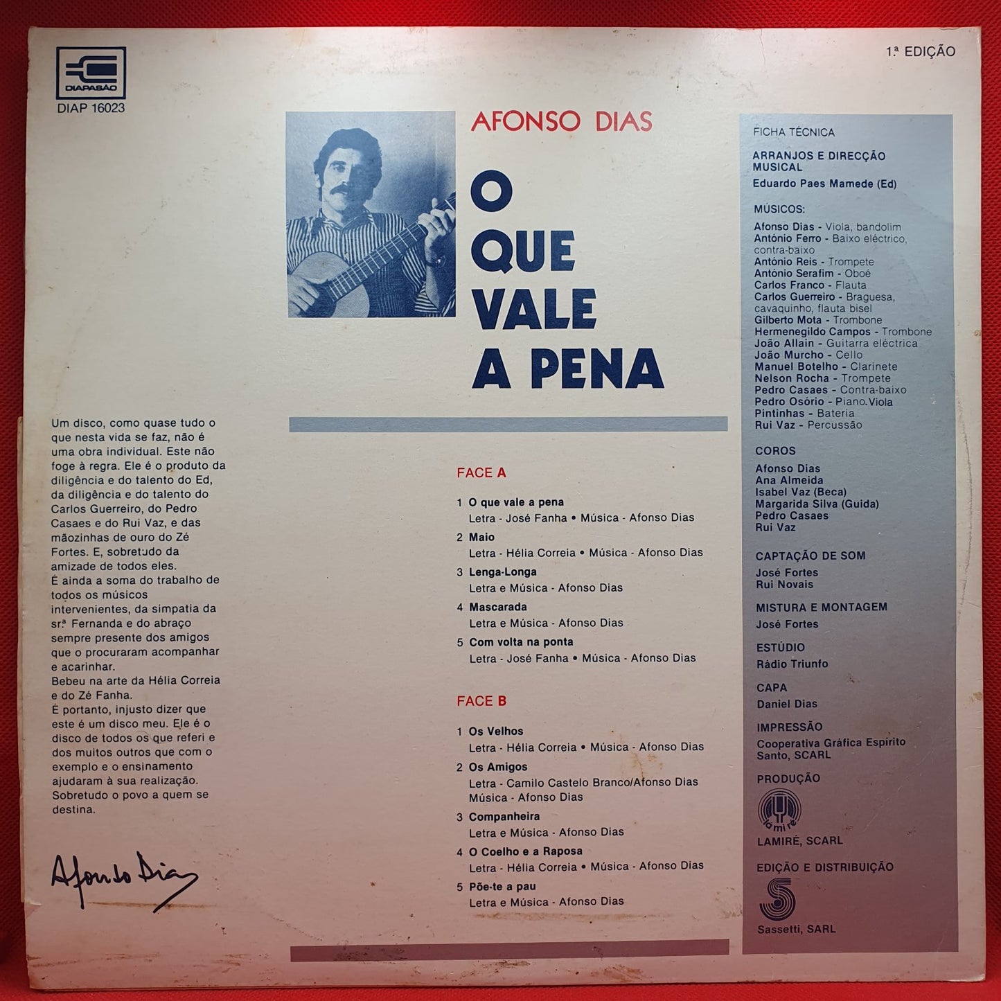 Afonso Dias - O Que Vale A Pena (LP)