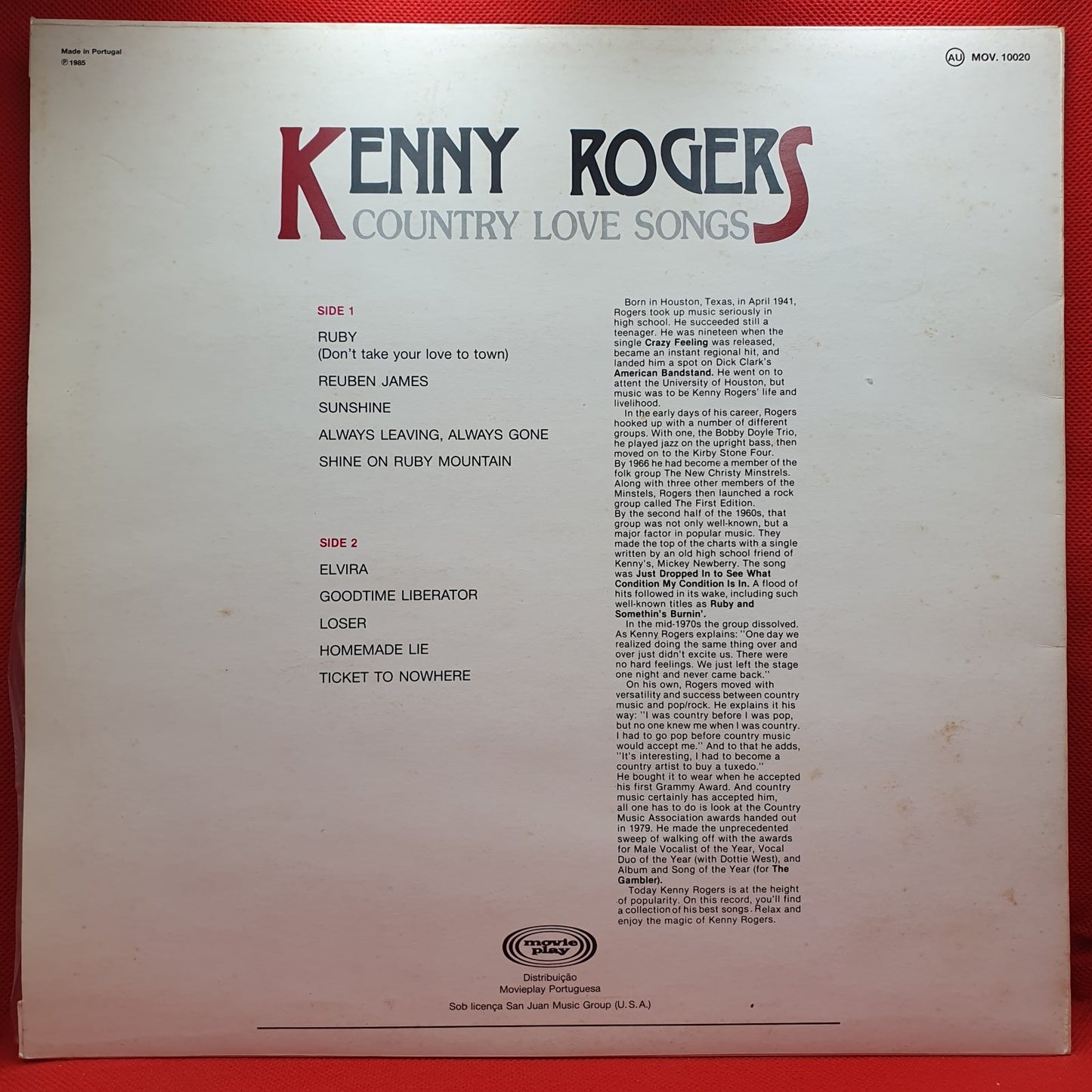 Kenny Rogers - Country Love Songs (LP)
