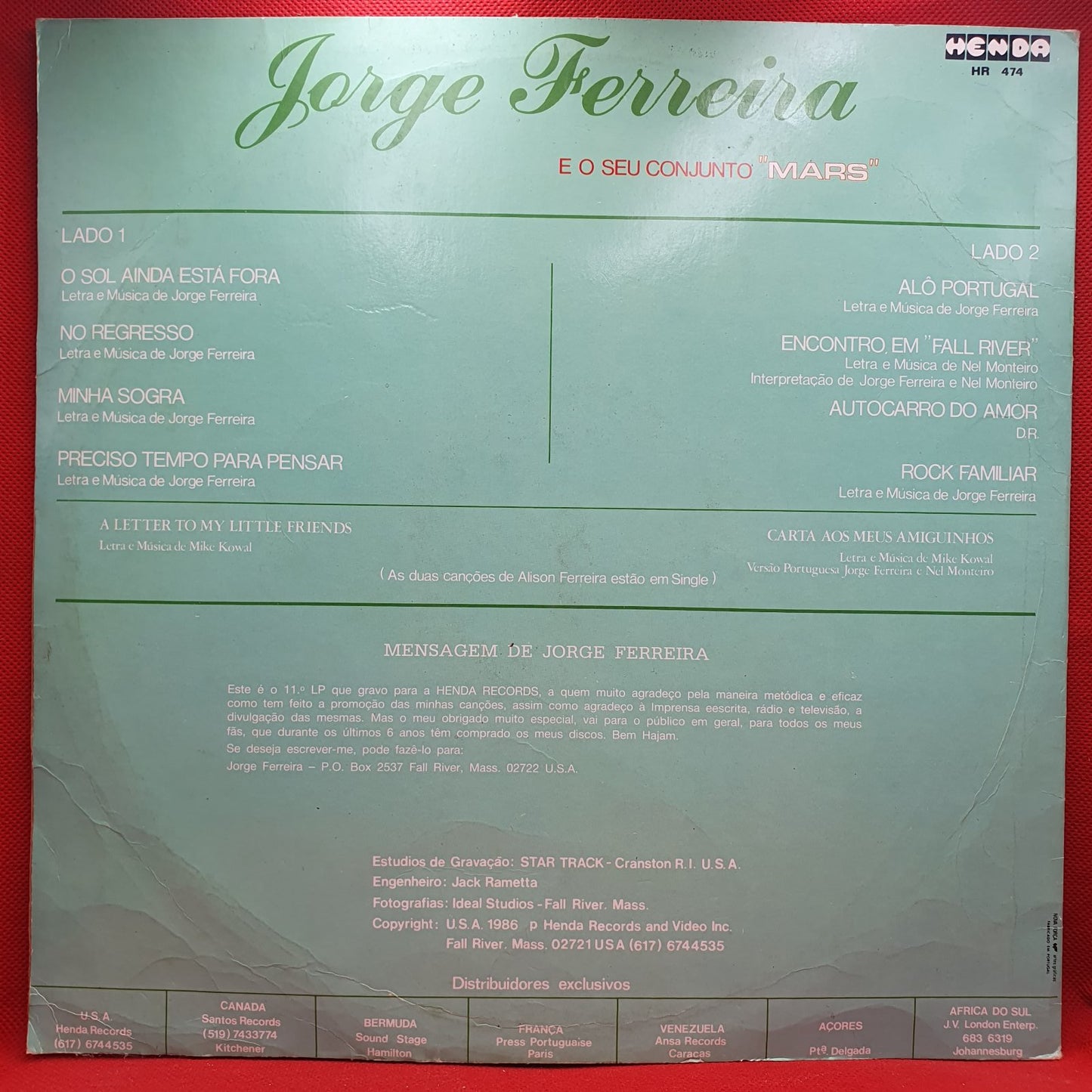 Jorge Ferreira - O Sol Ainda Está Fora (LP)