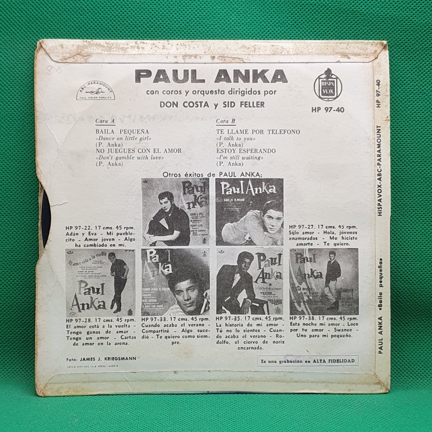 Paul Anka - Dance On Little Girl / Don't Gamble With Love / I Talk To You / I'm Still Waiting (EP)