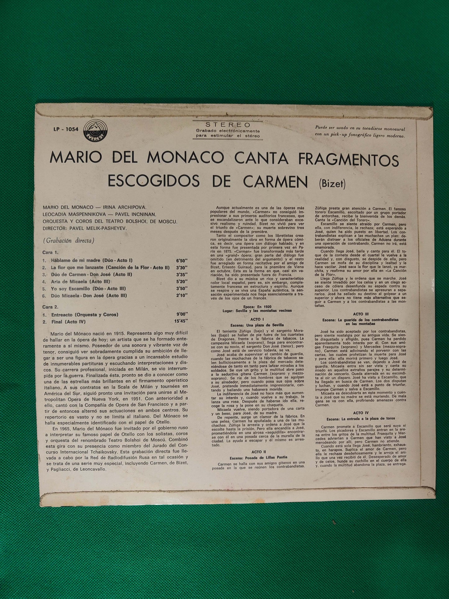 Mario del Monaco - Canta las mas renombradas pieza de Carmen
