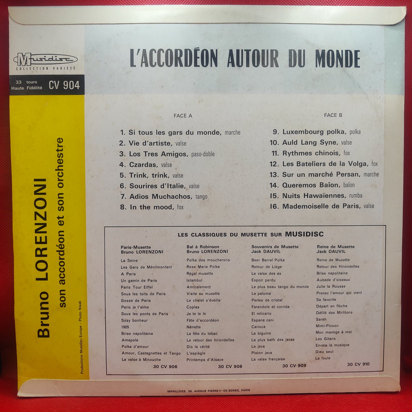 Bruno Lorenzoni Son Accordéon Et Son Orchester – L'Accordéon Autour du Monde