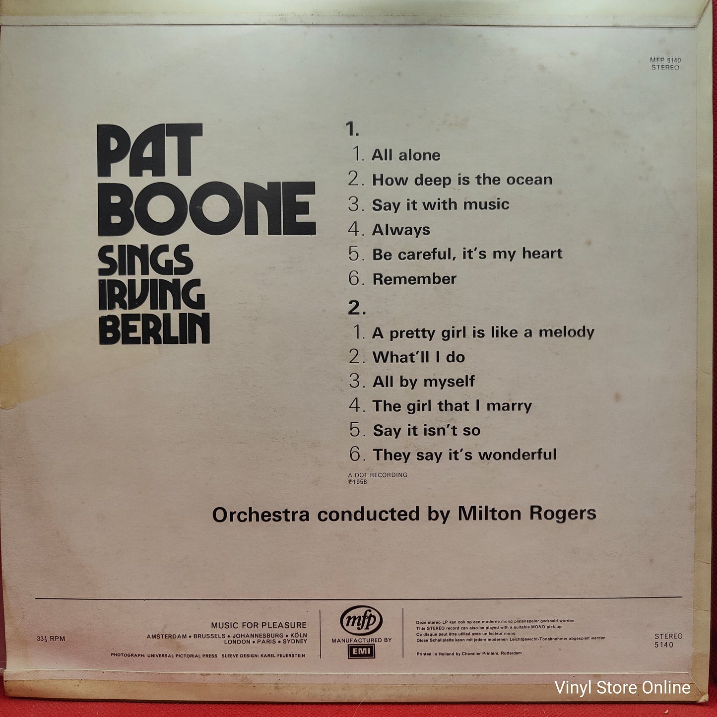 Pat Boone – Pat Boone Sings Irving Berlin