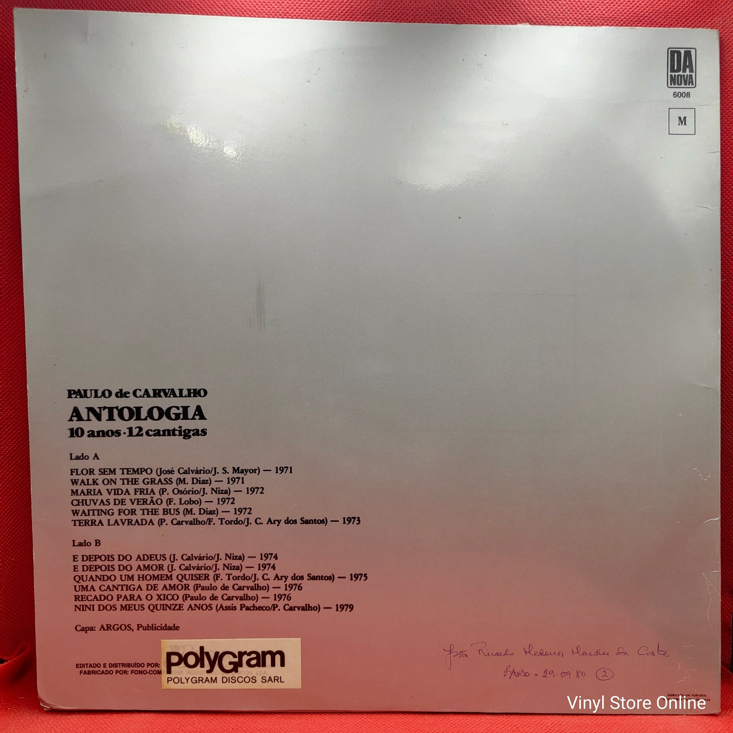 Paulo De Carvalho – Antologia 10 Anos 12 Cantigas