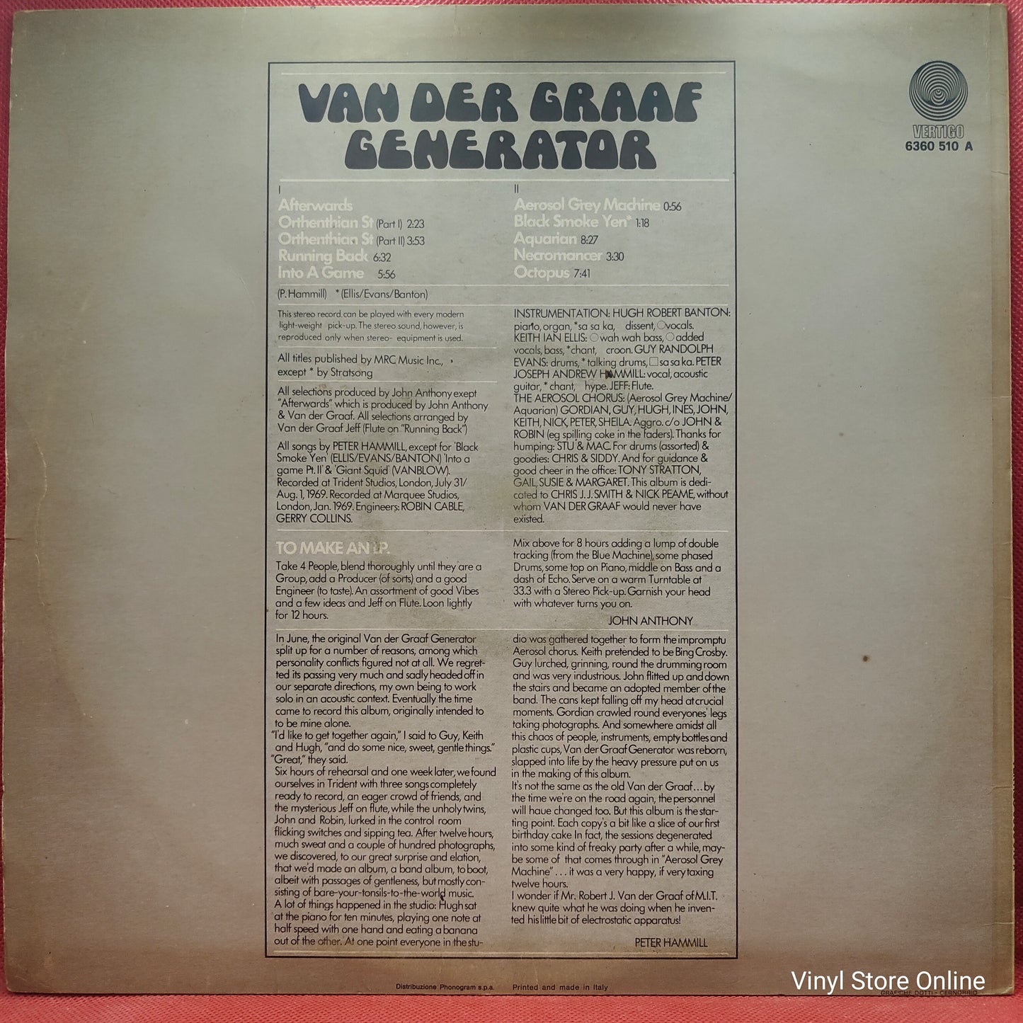 Van Der Graaf Generator – The Aerosol Grey Machine