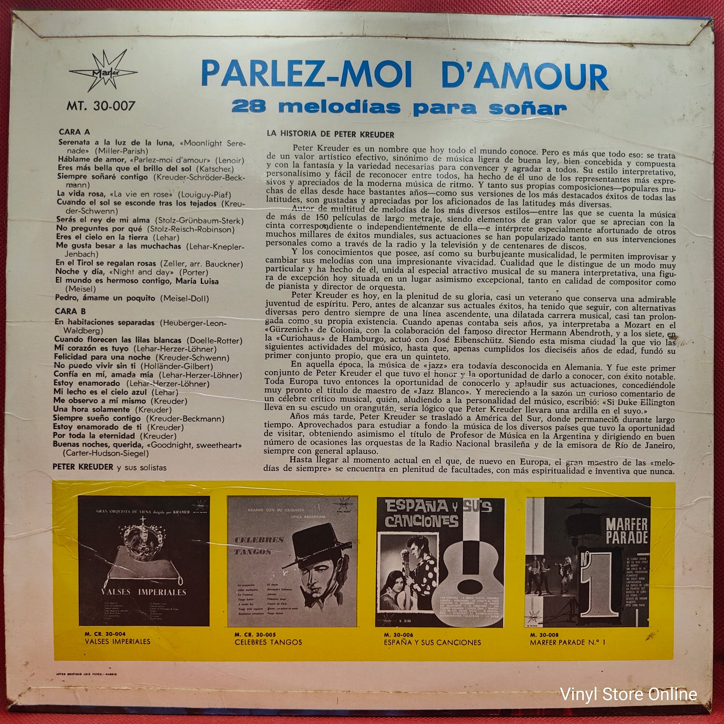 Peter Kreuder Y Sus Solistas – Parlez-moi D'amour