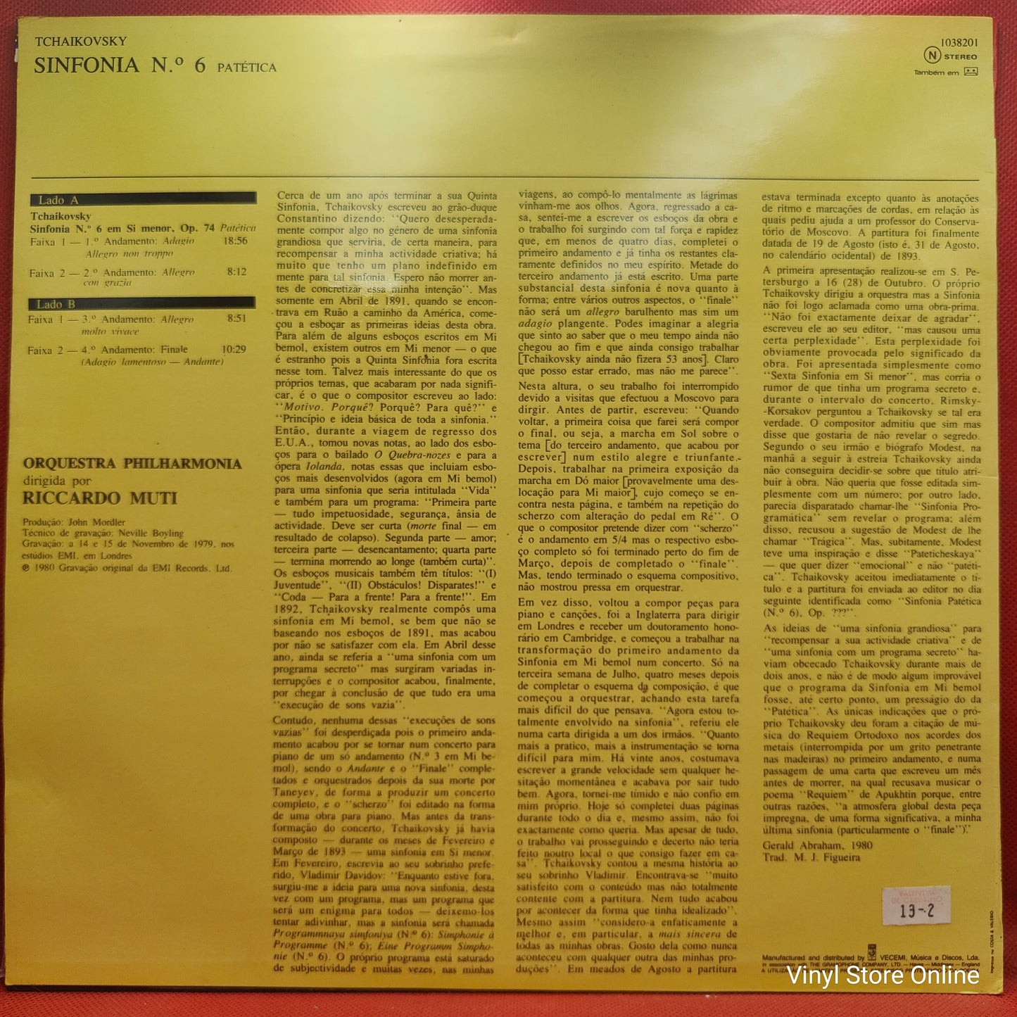 Tchaikovsky - Riccardo Muti, Philharmonia Orchestra – Symphony No. 6 "Pathetique"