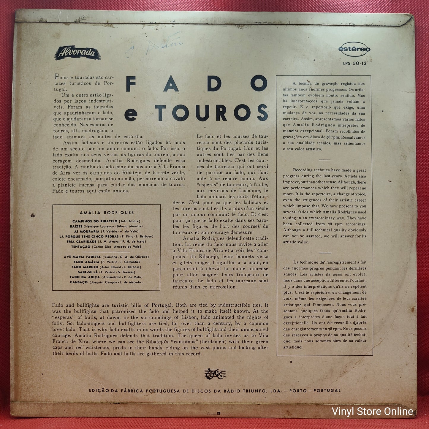 Amália Rodrigues – Fado E Touros