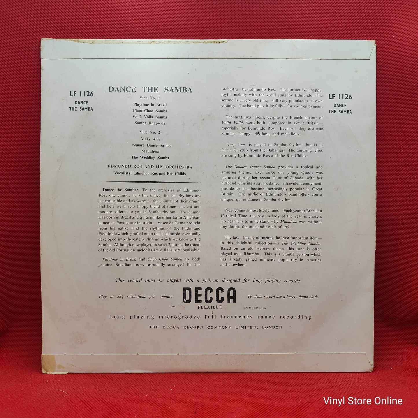 Edmundo Ros And His Orchestra – Dance The Samba