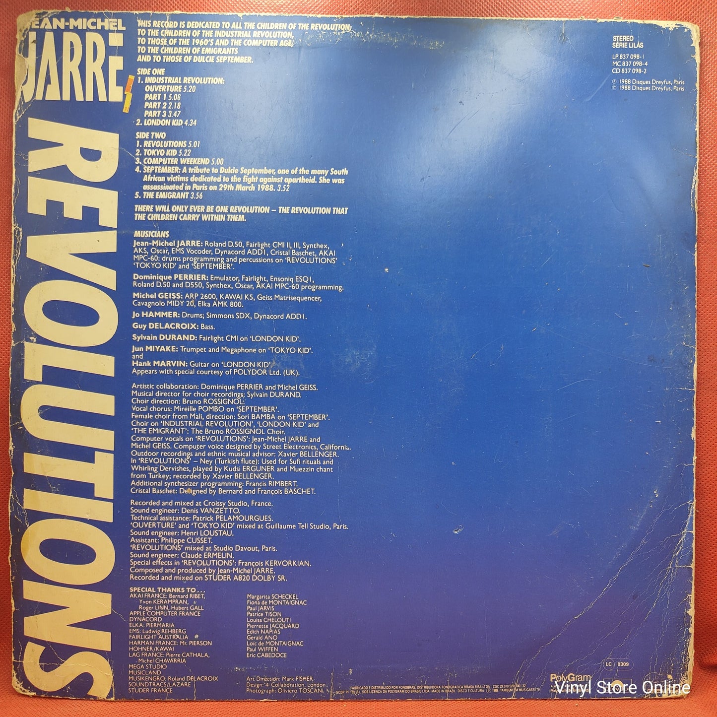 Jean-Michel Jarre - Revolutions (LP, Album)