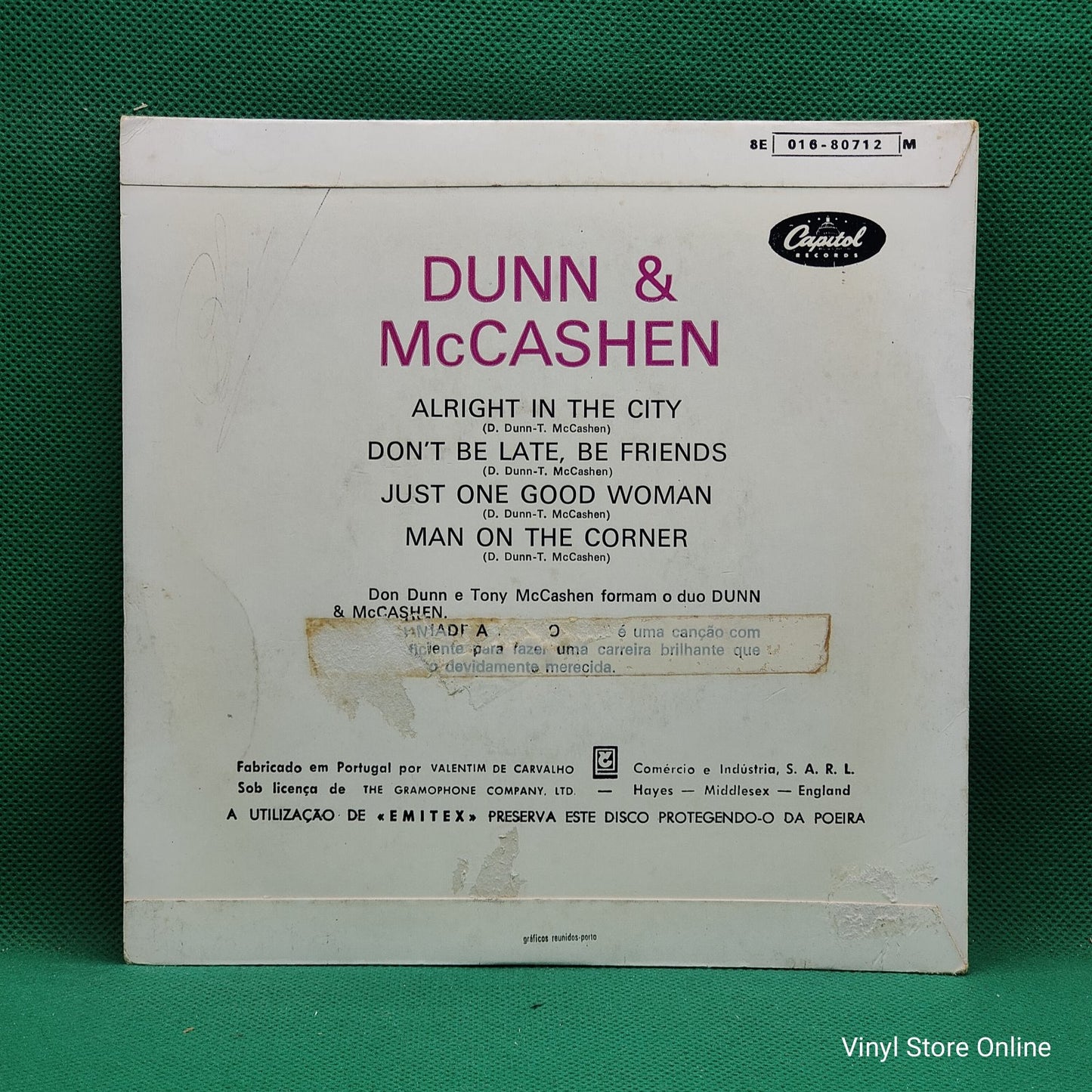 Dunn & McCashen - Alright In The City (7", EP, Mono)