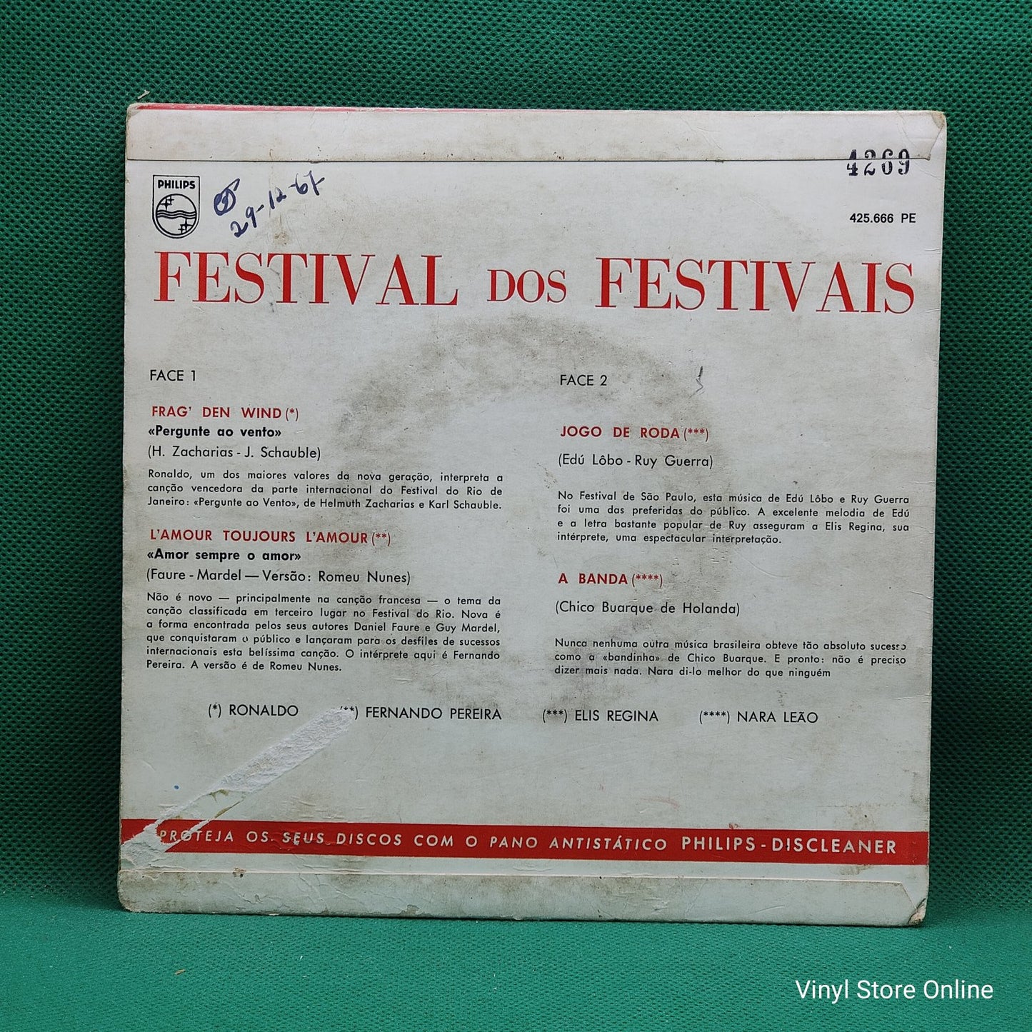 Ronnie Von, Fernando Pereira, Nara Leão, Elis Regina - Festival Dos Festivais (7", EP)