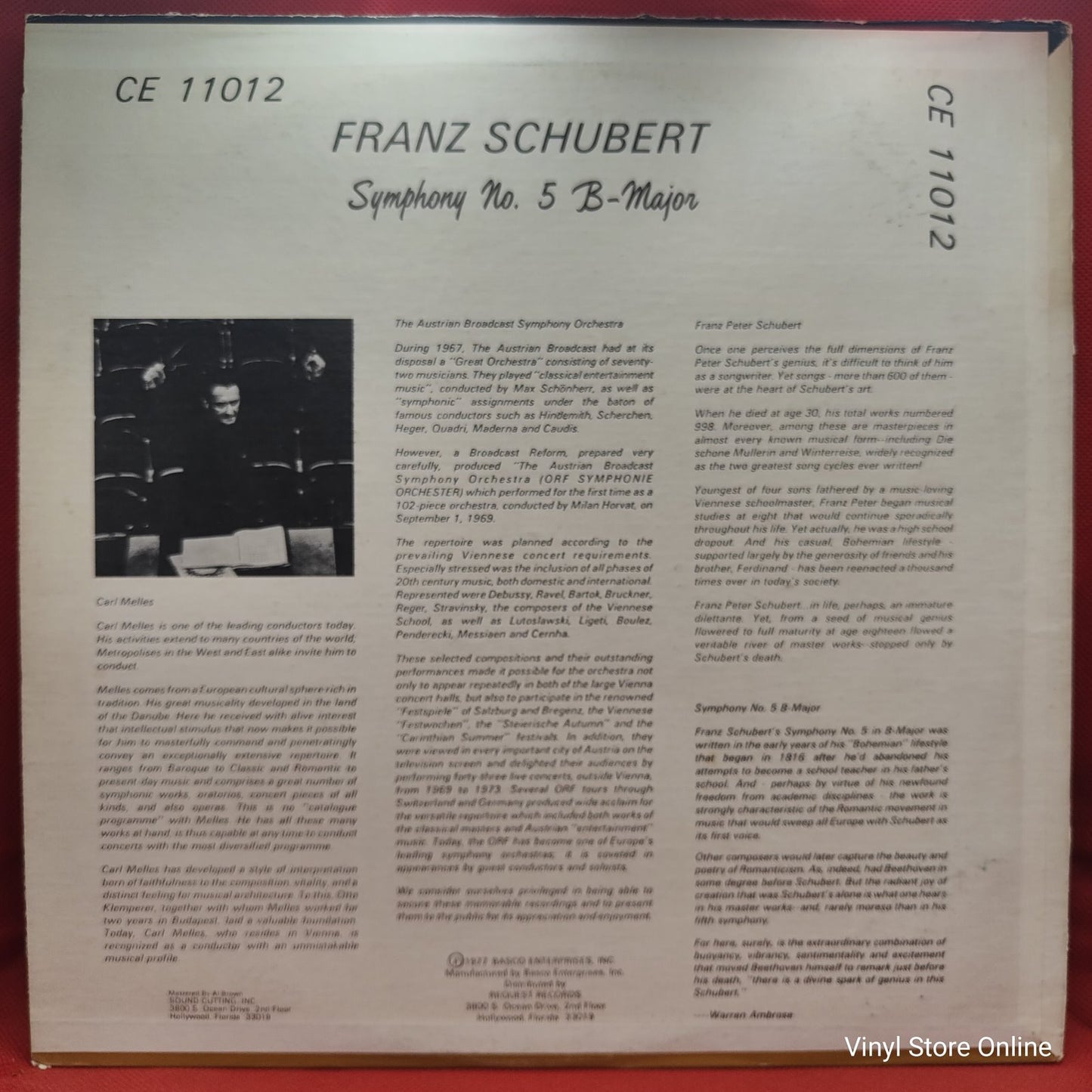 Franz Schubert - Das Österreichische Rundfunk Symphonie Orchester - Symphony No. 5 B-Major (LP, Album)