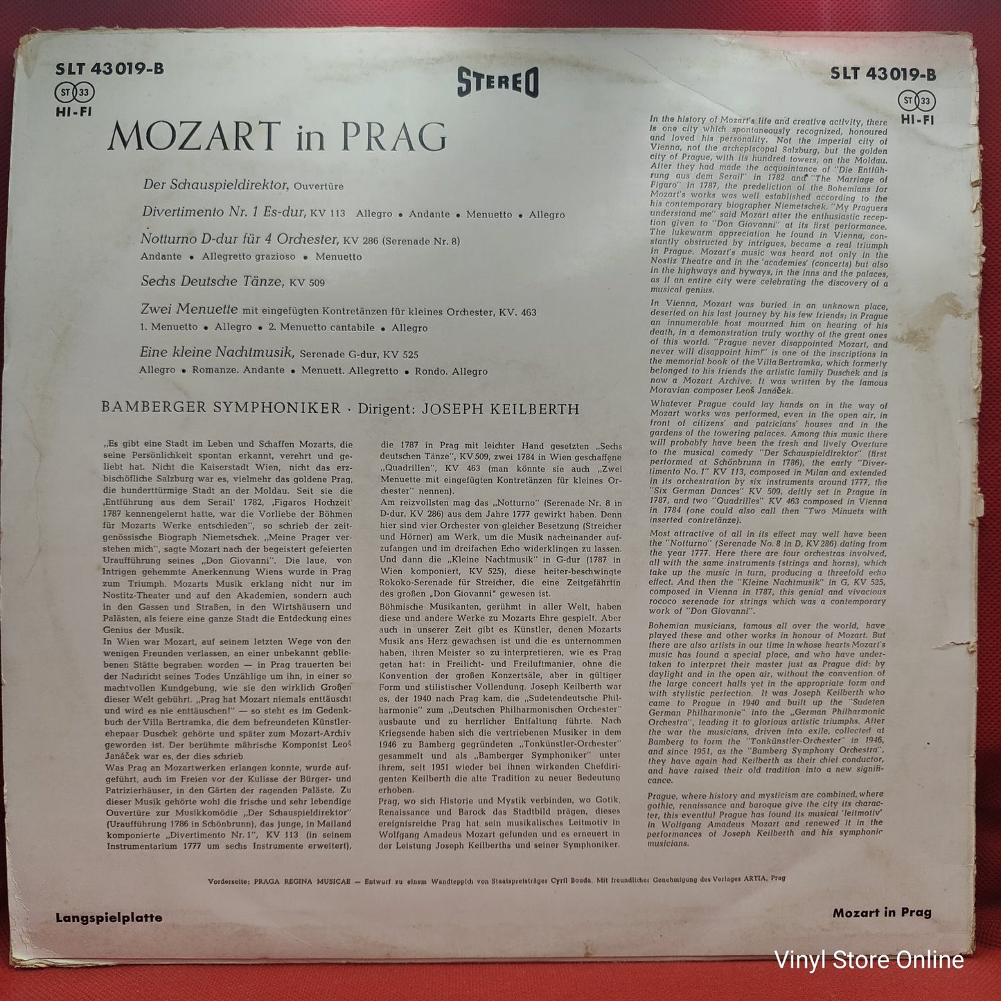 Mozart, Bamberger Symphoniker ⋅ Joseph Keilberth - Mozart In Prag (LP)