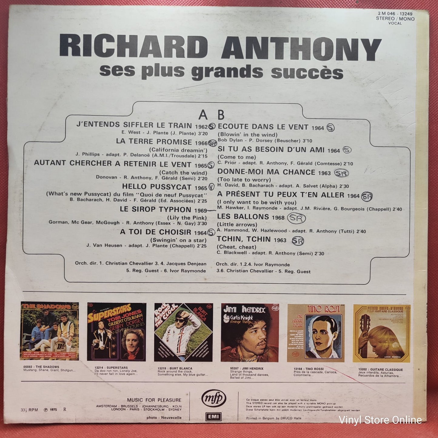 Richard Anthony - Les Grands Succès De Richard Anthony (LP, Comp)