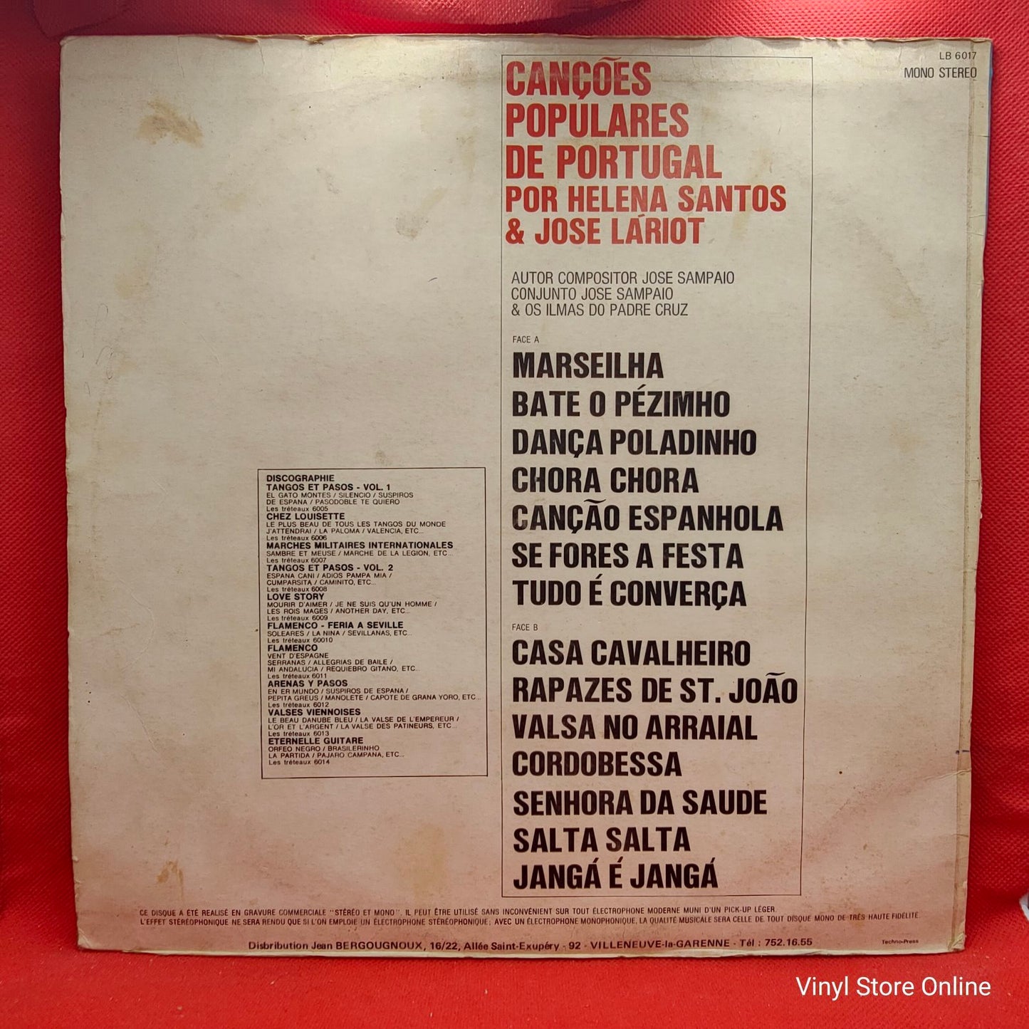 Helena Santos, Jose Lariot - Canções Populares de Portugal (LP)