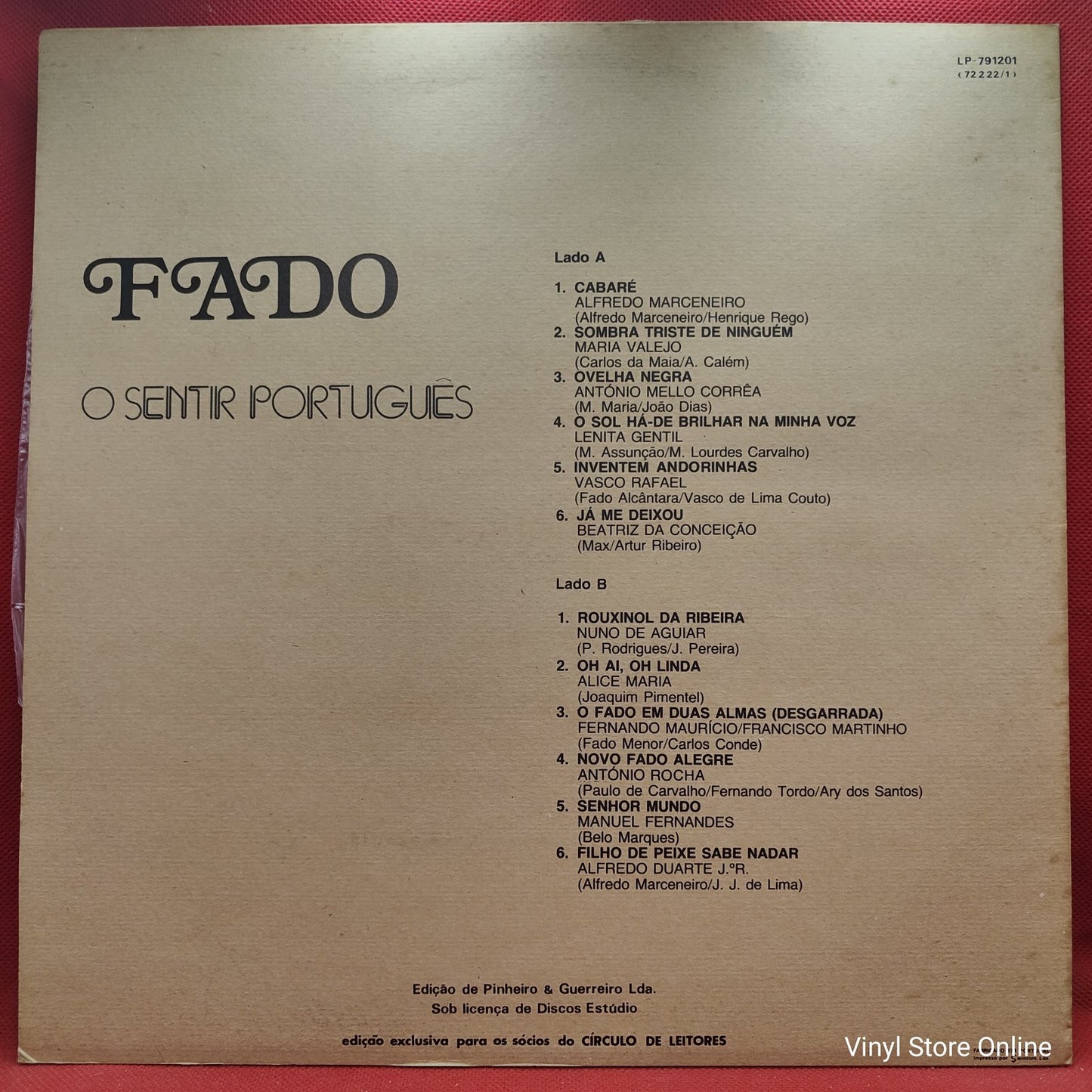 Alfredo Marceneiro / Maria Valejo / Lenita Gentil / Nuno De Aguiar / Manuel Fernandes / Alfredo Duarte J.R. - Fado - O Sentir Português (LP)
