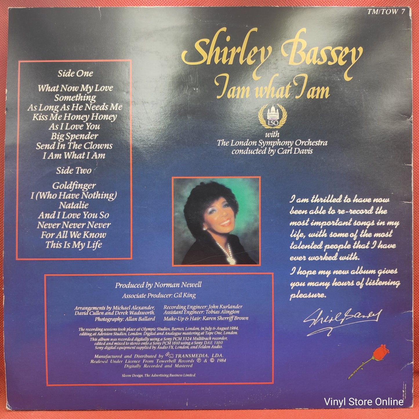 Shirley Bassey With The London Symphony Orchestra - I Am What I Am (LP)