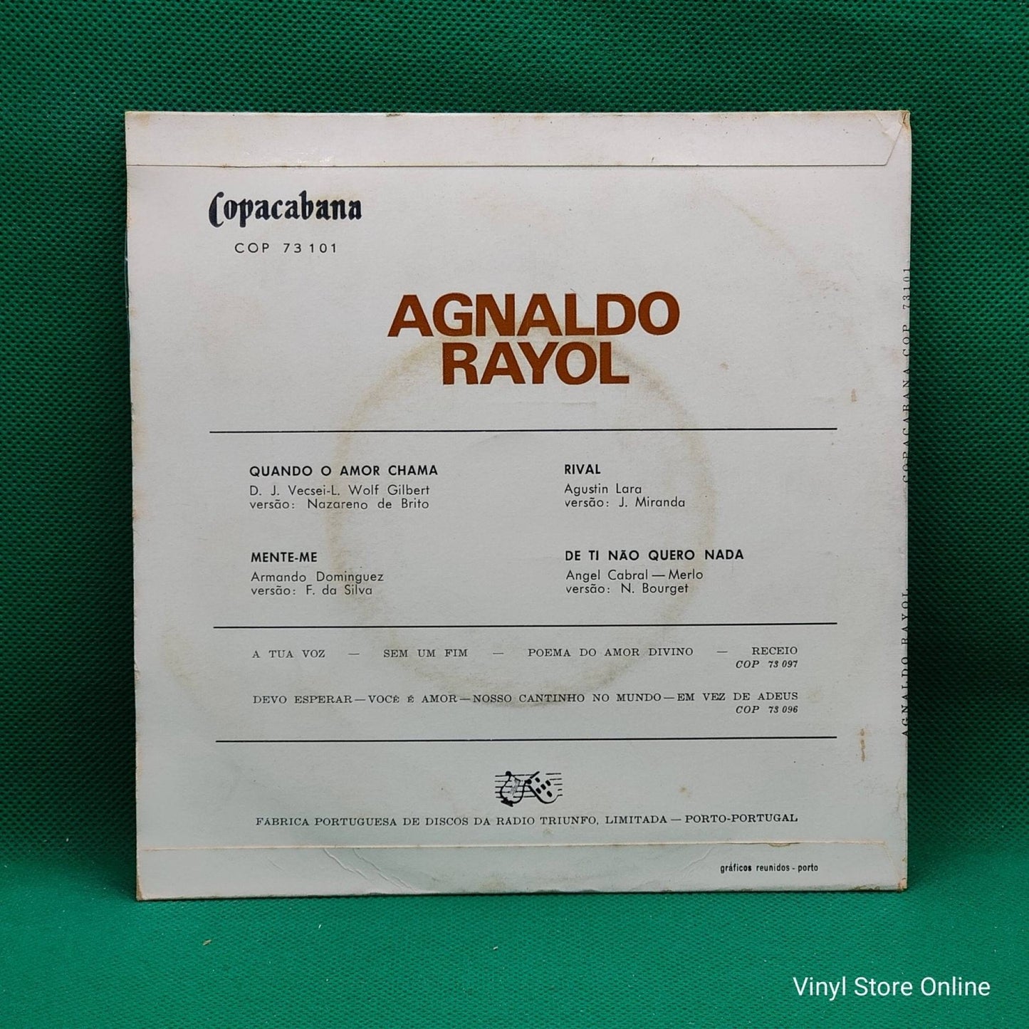 Agnaldo Rayol – Quando O Amor Chama / Mente - Me - Vinyl Store Online