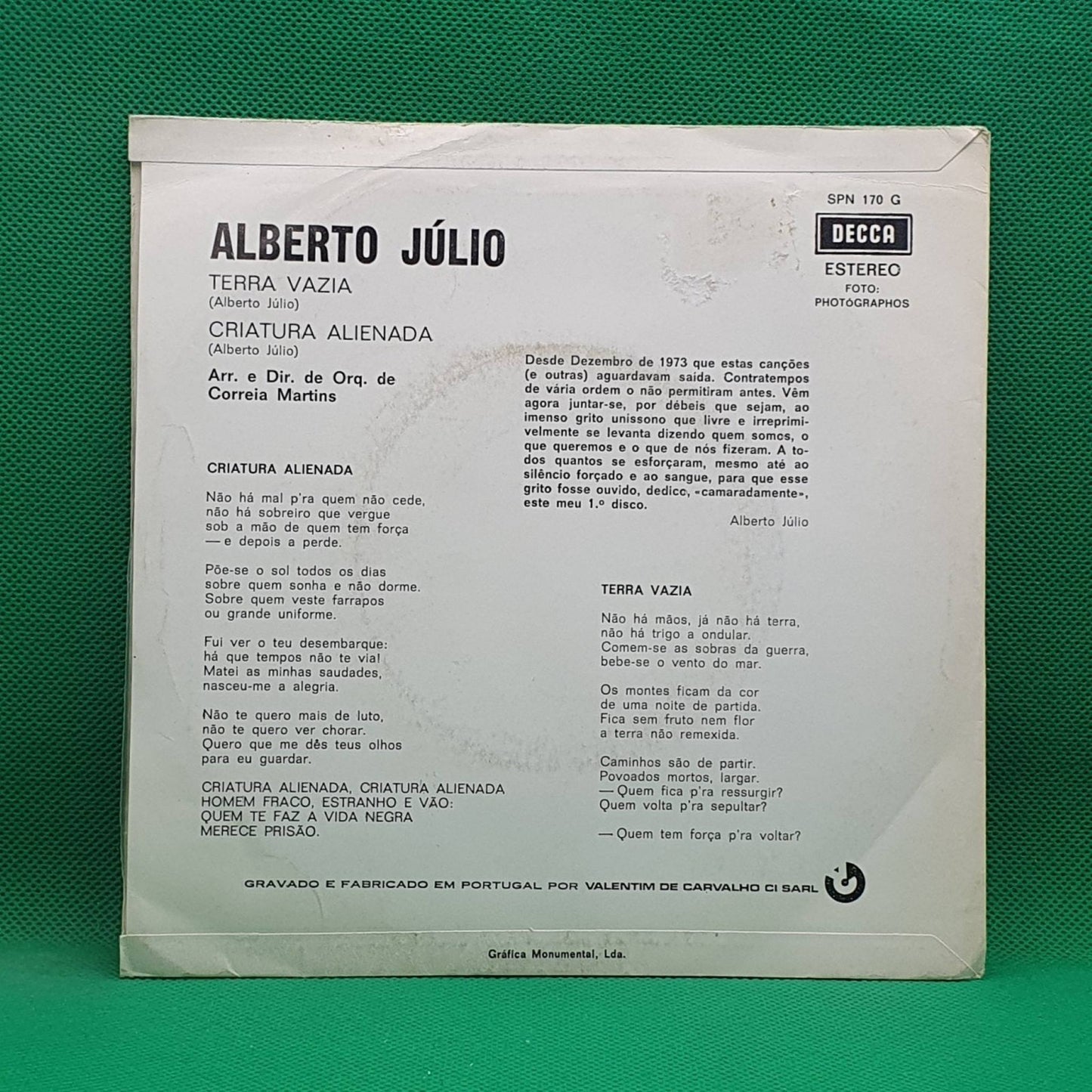 Alberto Júlio – Terra Vazia - Vinyl Store Online