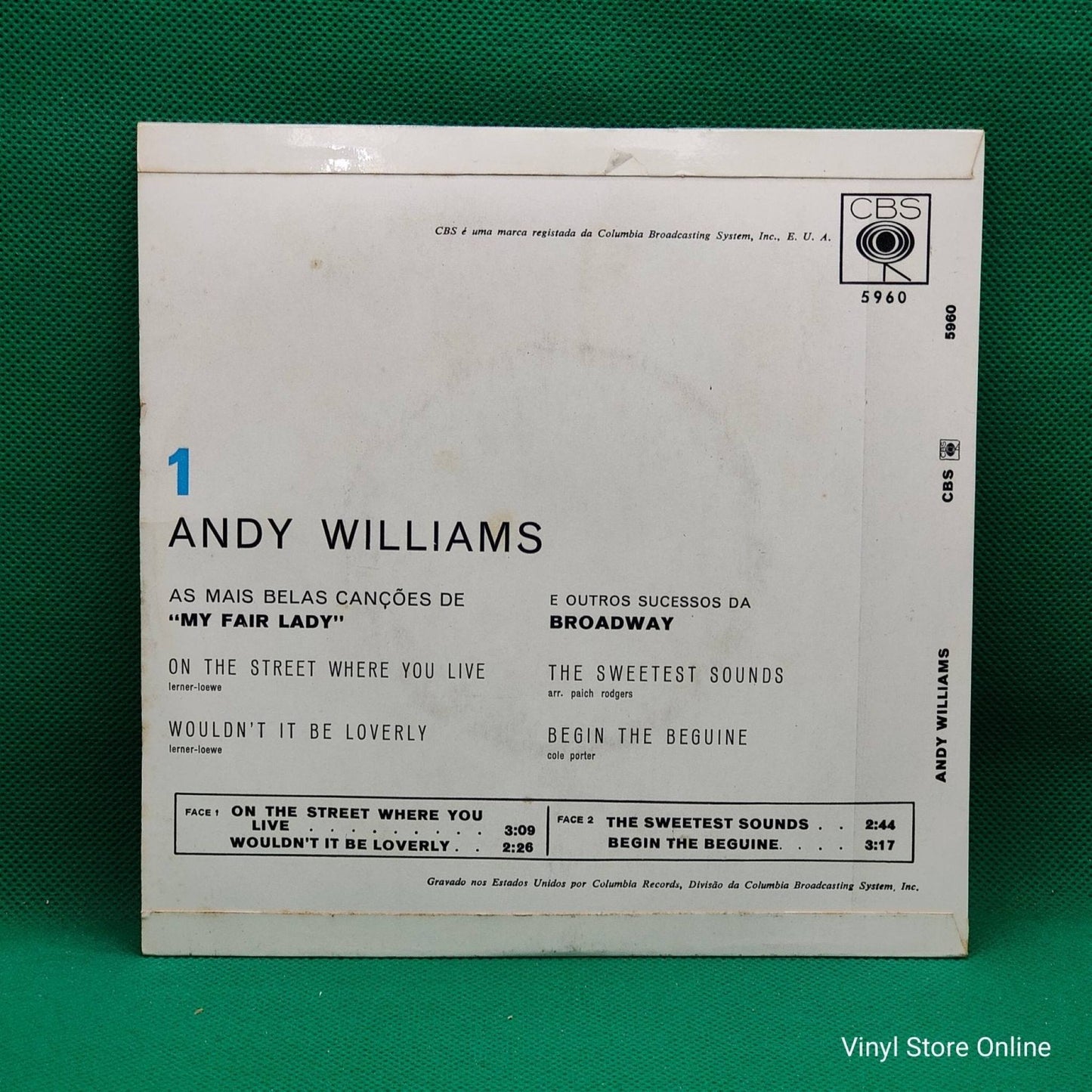 Andy Williams – As Mais Belas Canções De My Fair Lady - Vinyl Store Online