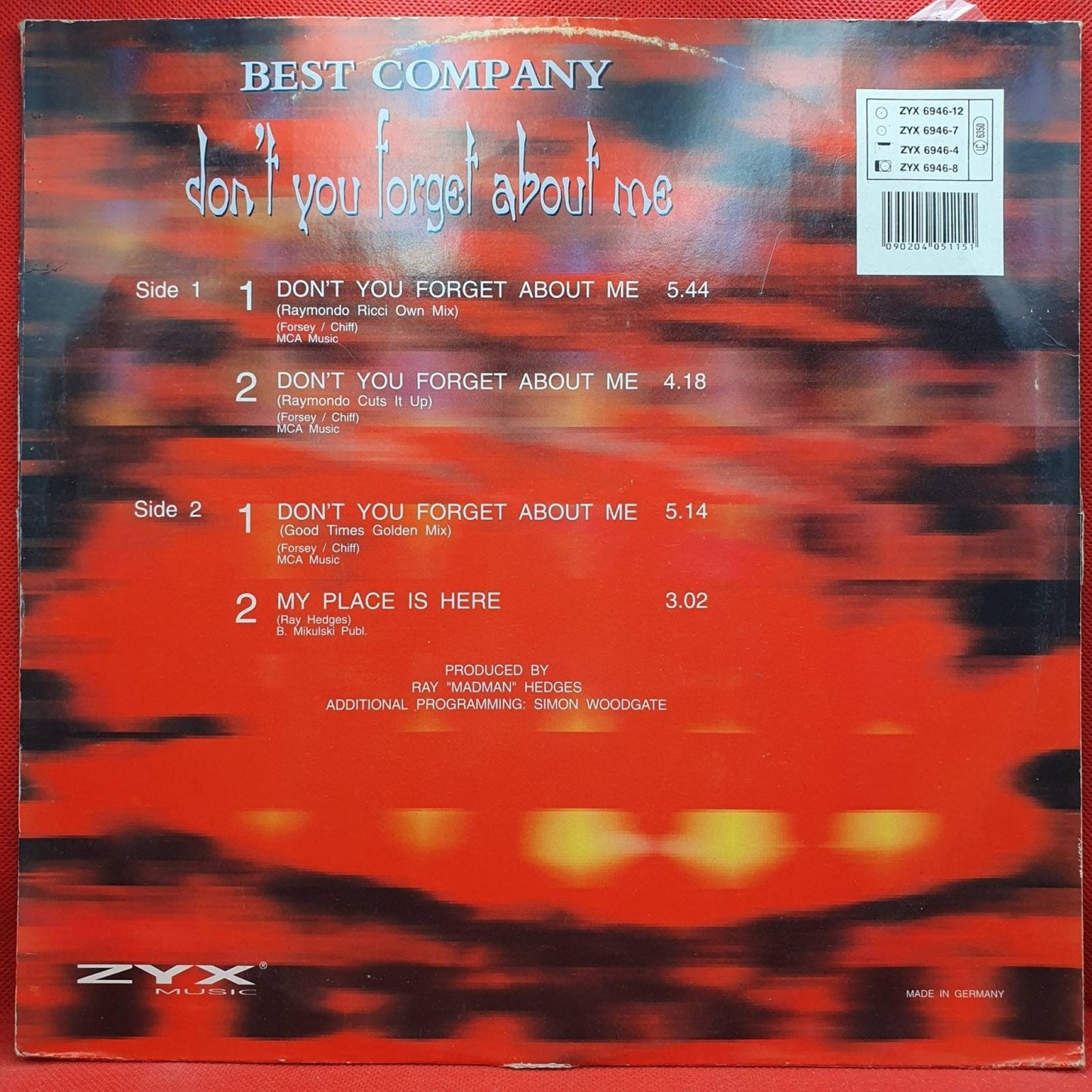 Best Company – Don't You Forget About Me - Vinyl Store Online