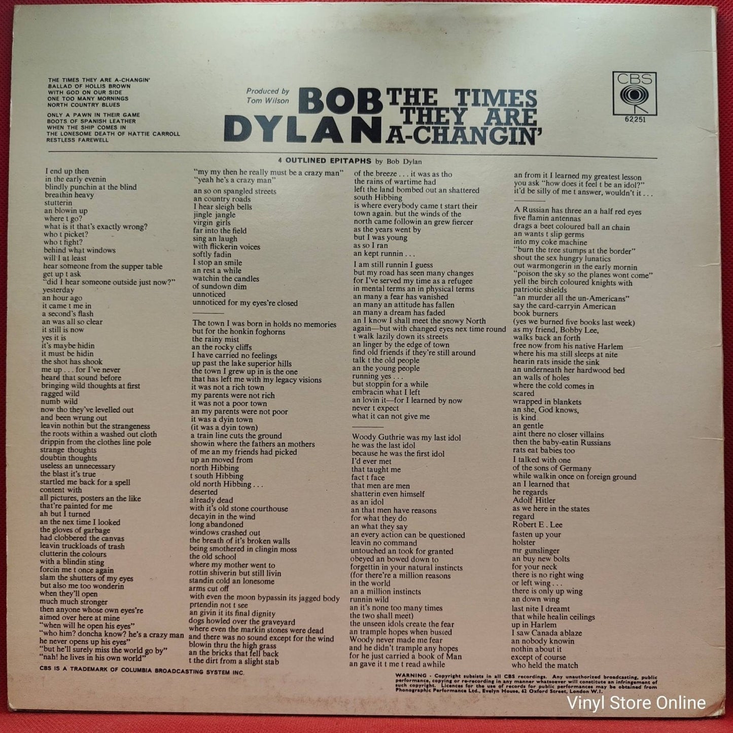 Bob Dylan – Knocked Out Loaded - Vinyl Store Online