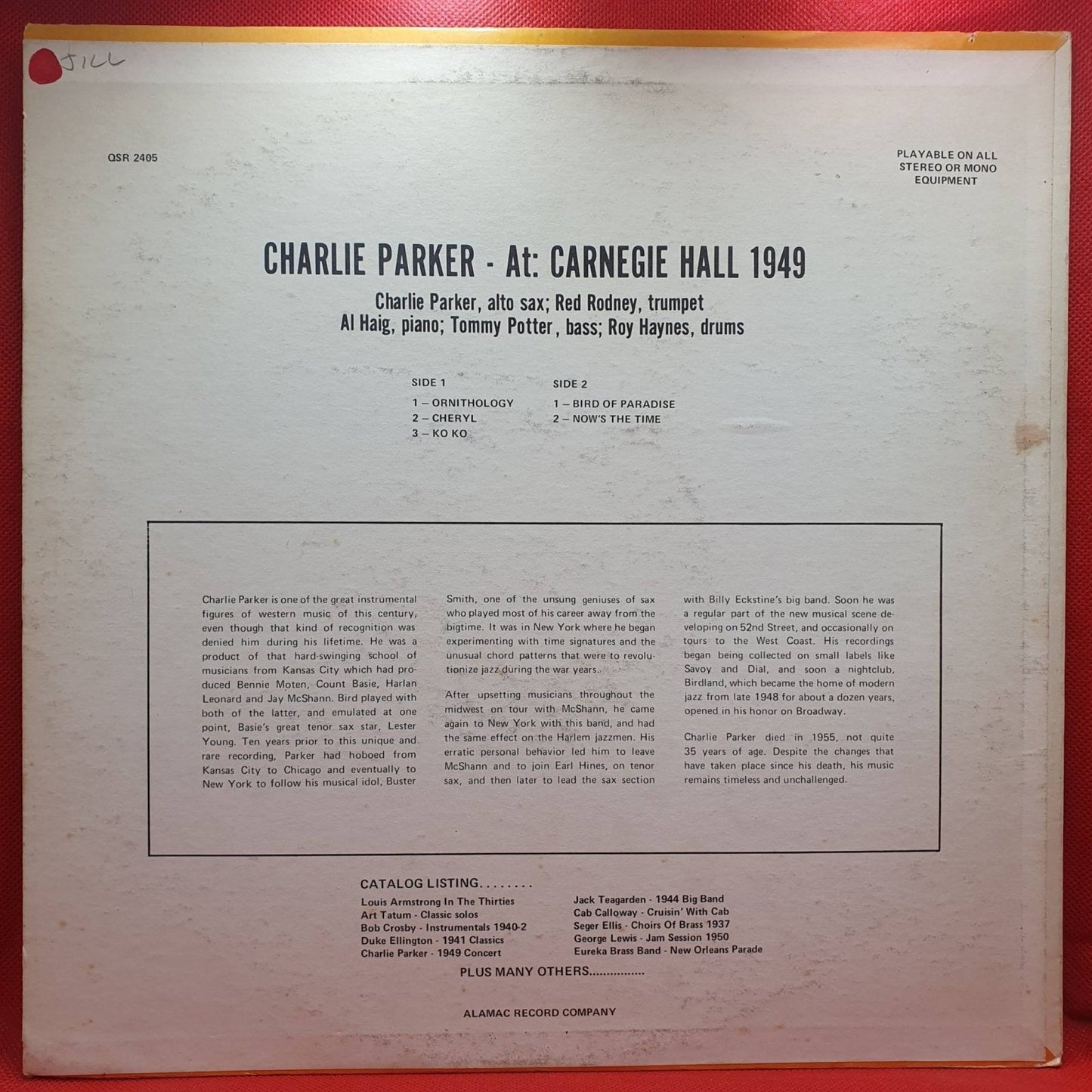 Charlie Parker – 1949 Concert - Vinyl Store Online