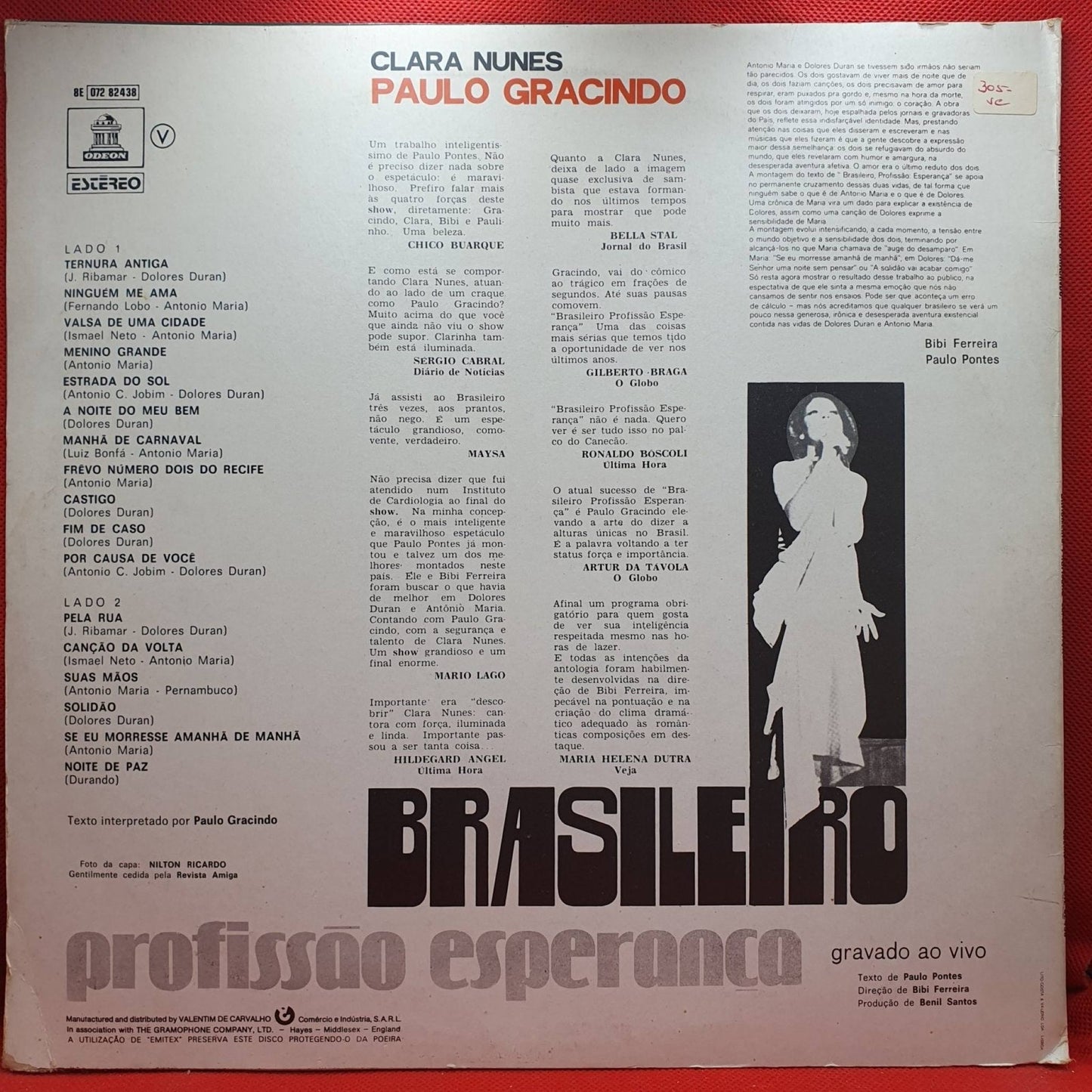 Clara Nunes e Paulo Gracindo – Brasileiro Profissão Esperança - Vinyl Store Online