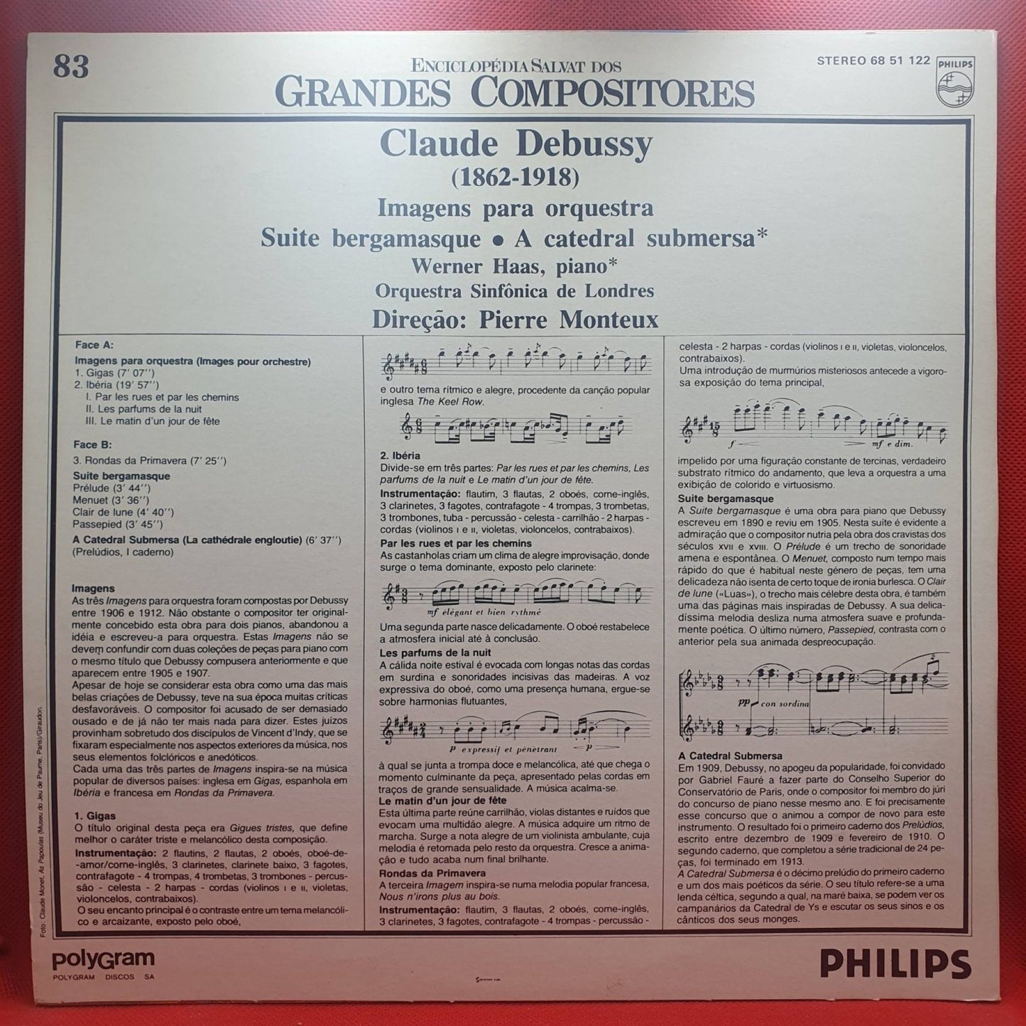 Claude Debussy - Werner Haas, Pierre Monteux – Imagens Para Orquestra / Suite Bergamasque / A Catedral Submersa - Vinyl Store Online