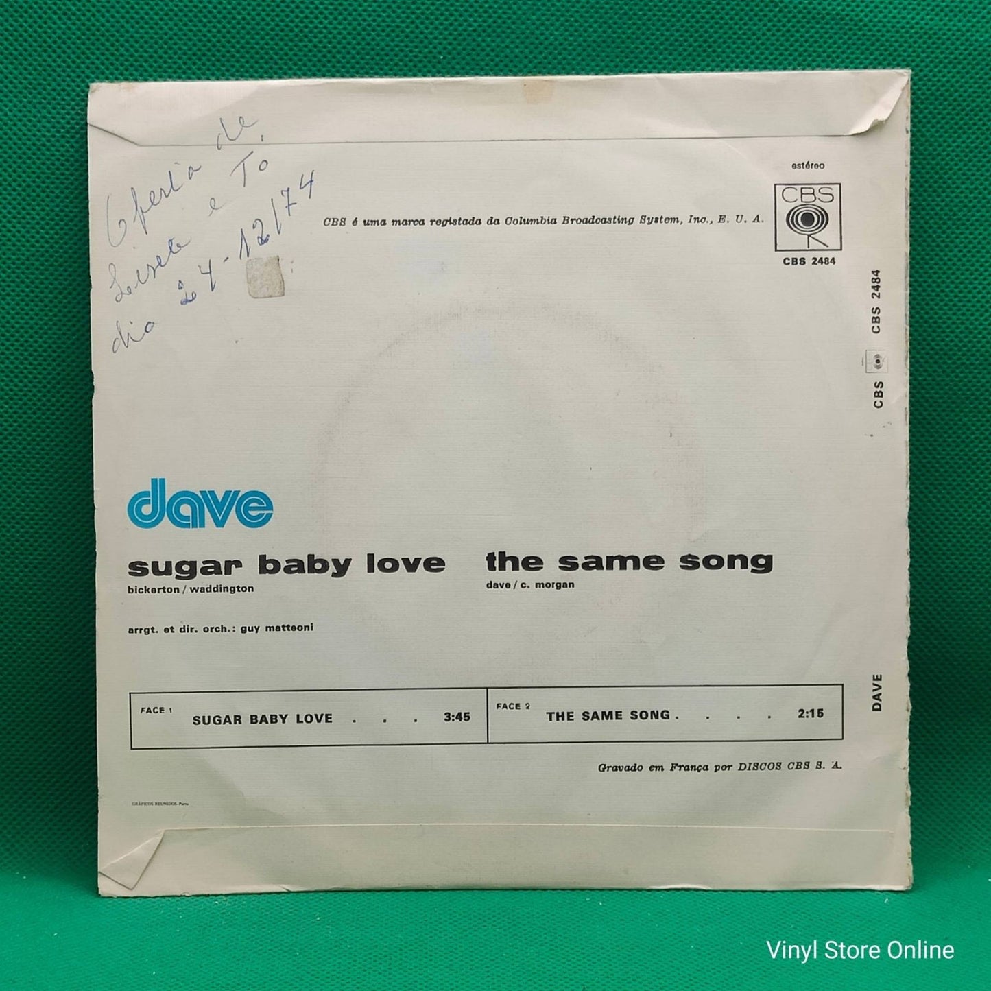 Dave – Sugar Baby Love - Vinyl Store Online