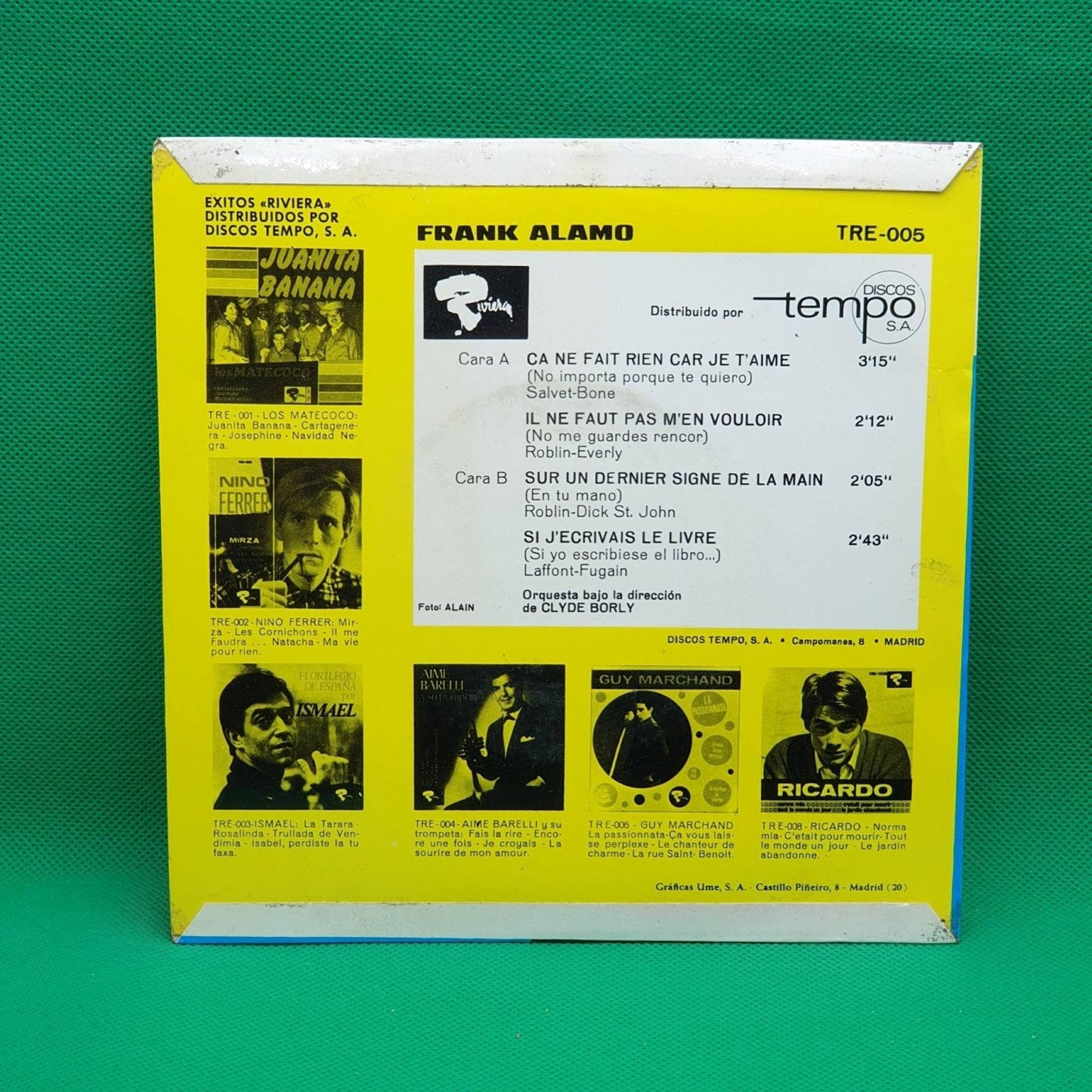 Frank Alamo – Ça Ne Fait Rien Car Je T'aime / Il Ne Faut Pas M'en Vouloir - Vinyl Store Online