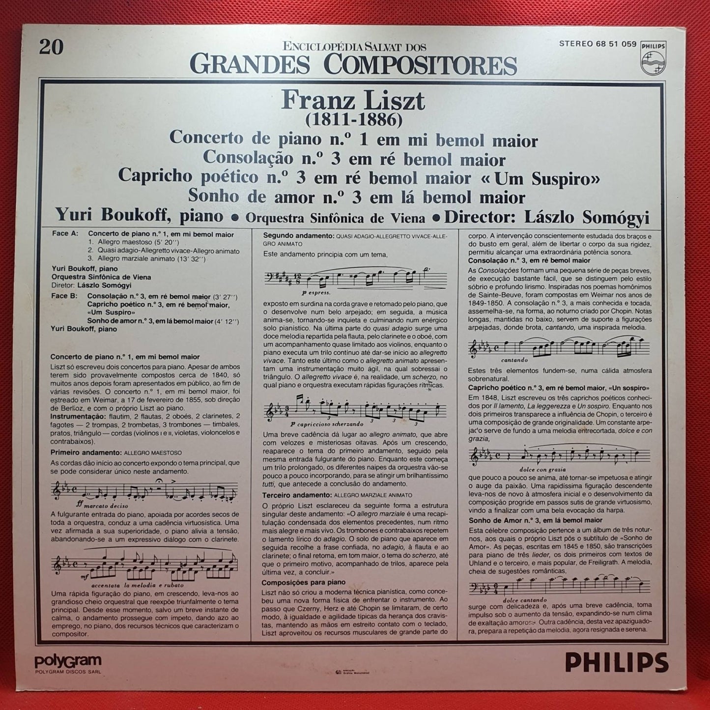 Franz Liszt - Yuri Boukoff, Orquestra Sinfônica de Viena – Concerto de Piano Nº1 Em Mi Bemol Maior, Consolação Nº 3 Em Ré Bemol Maior - Vinyl Store Online
