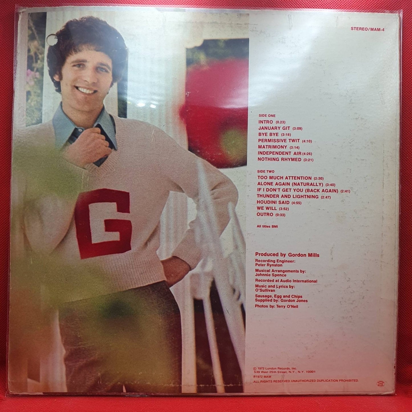 Gilbert O'Sullivan – Himself - Vinyl Store Online