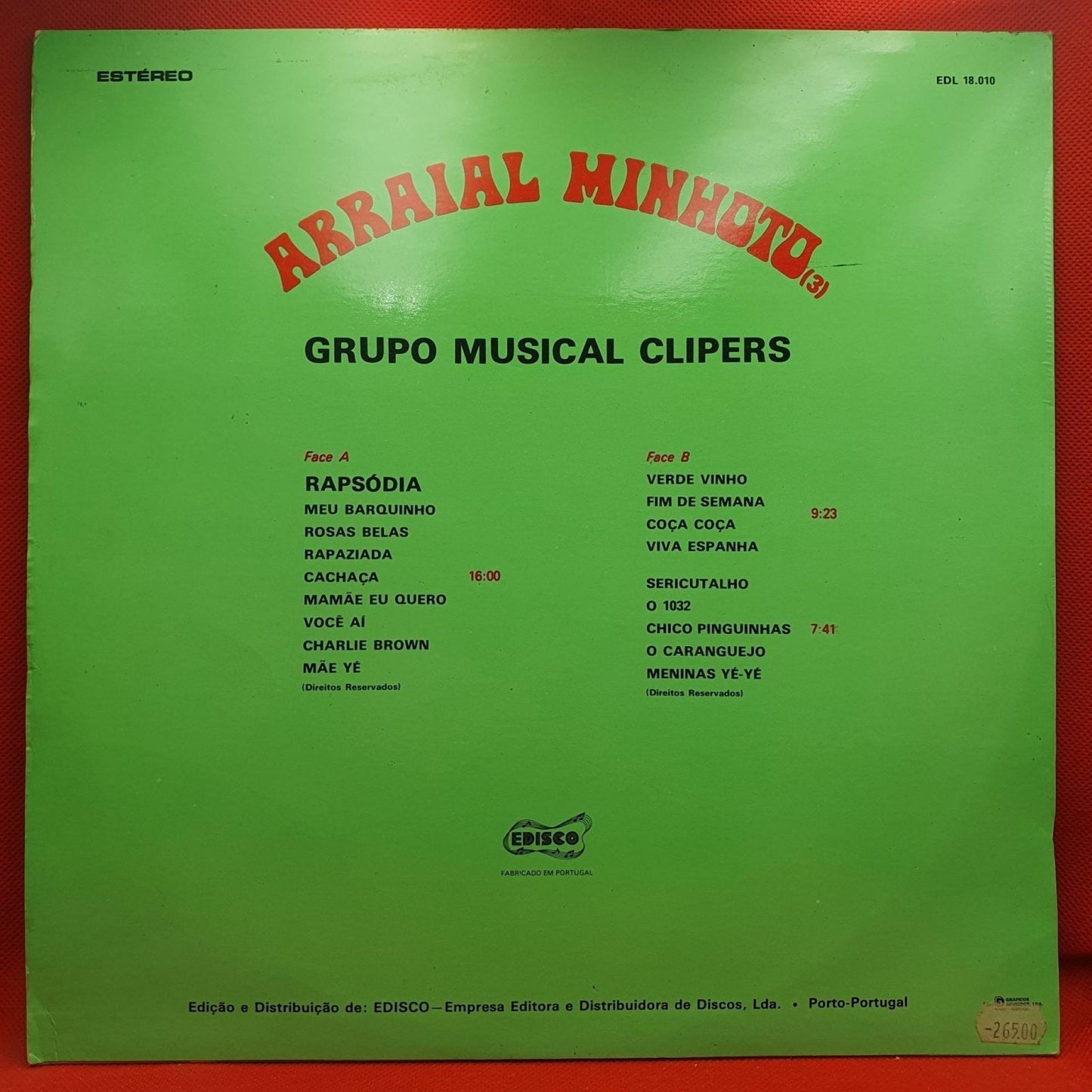 Grupo Musical Clipers – Arraial Minhoto - Vinyl Store Online