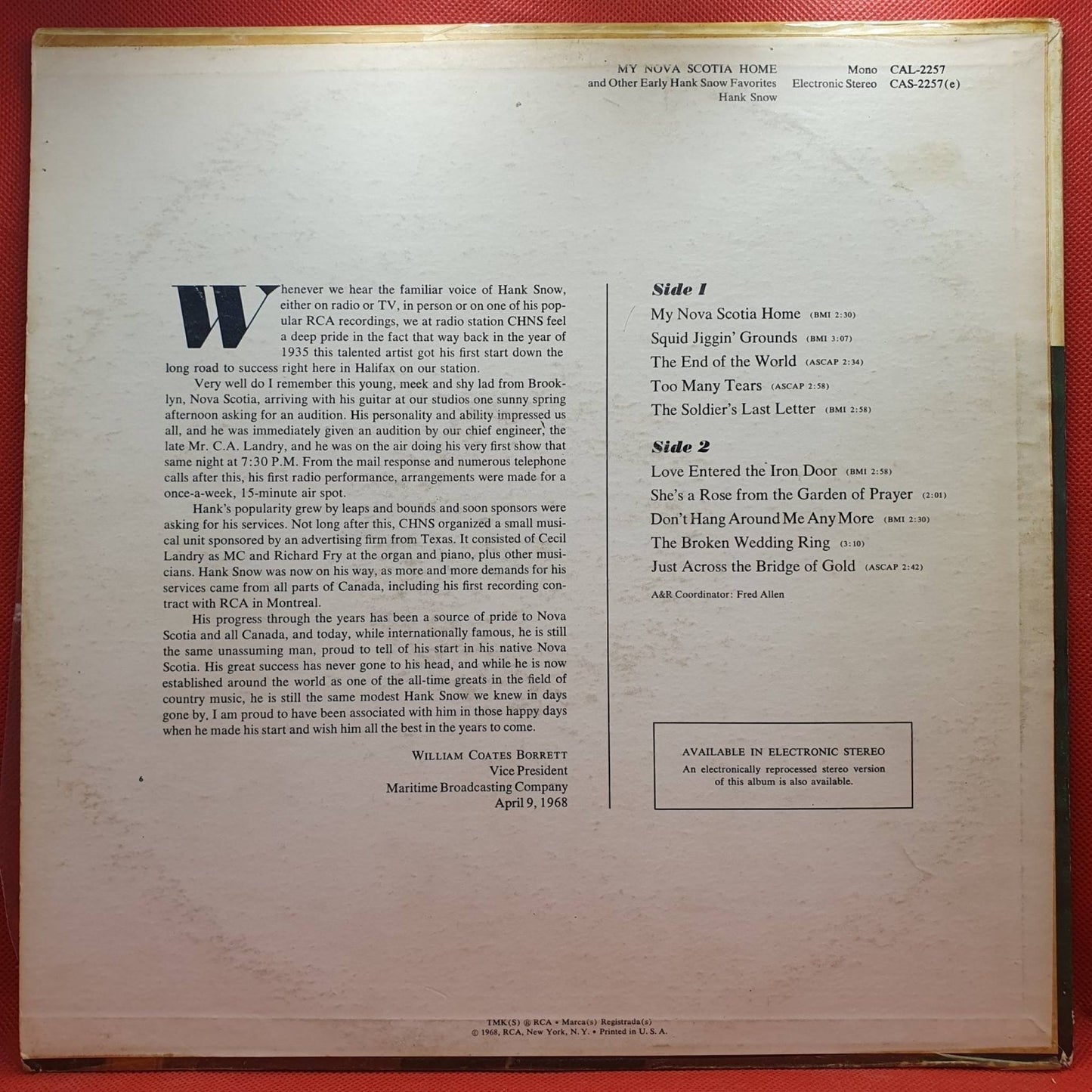 Hank Snow – My Nova Scotia Home And Other Early Hank Snow Favorites - Vinyl Store Online