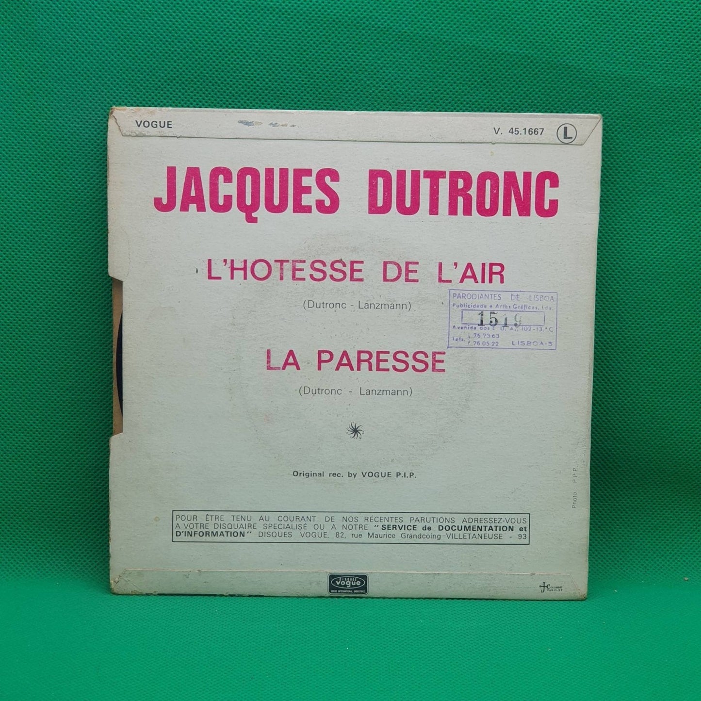 Jacques Dutronc – L'hotesse De L'air - Vinyl Store Online