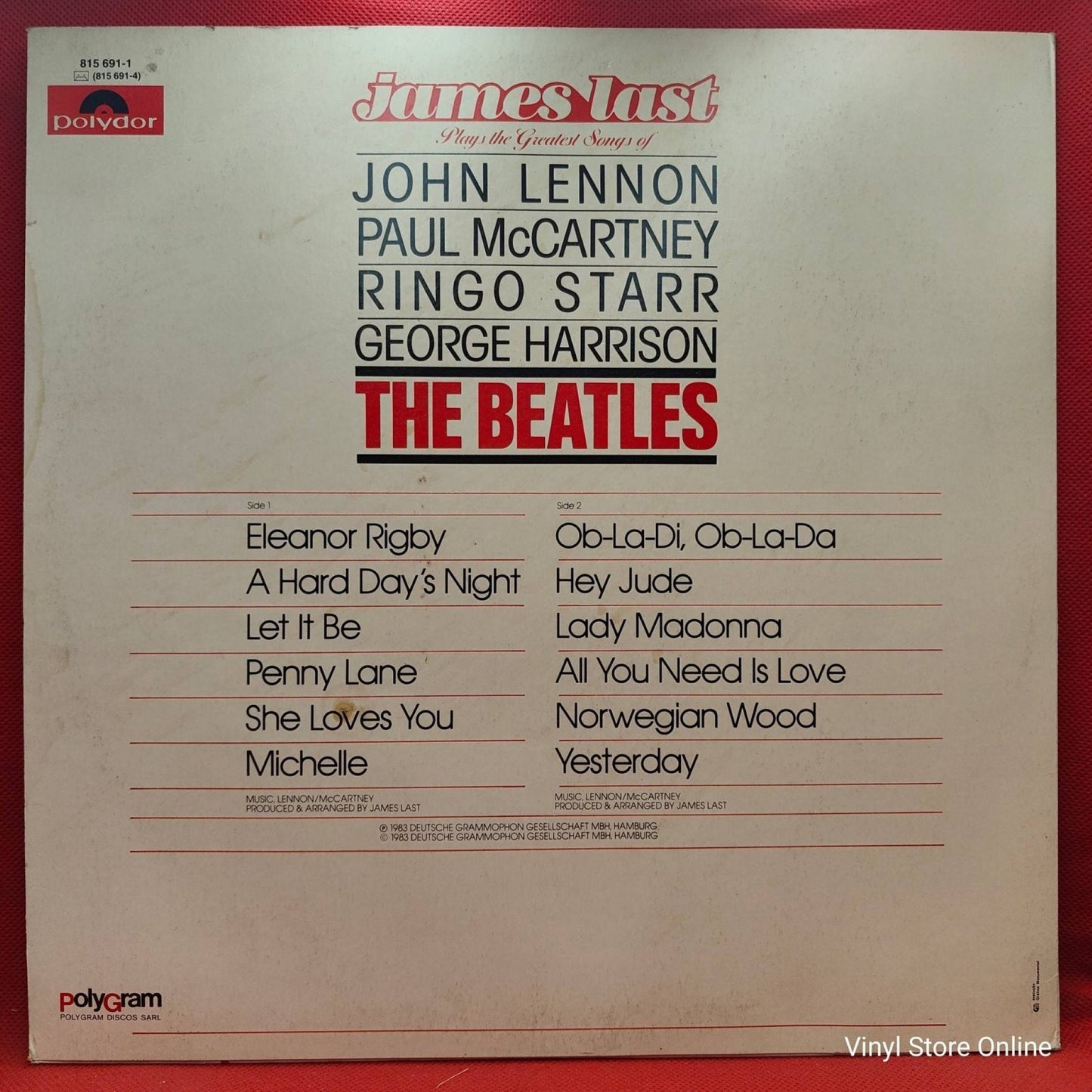 James Last – Greatest Songs of The Beatles - Vinyl Store Online