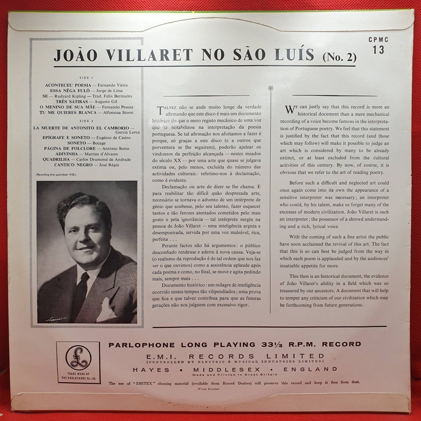 João Villaret – "João Villaret No São Luís," Nº 2 - Vinyl Store Online