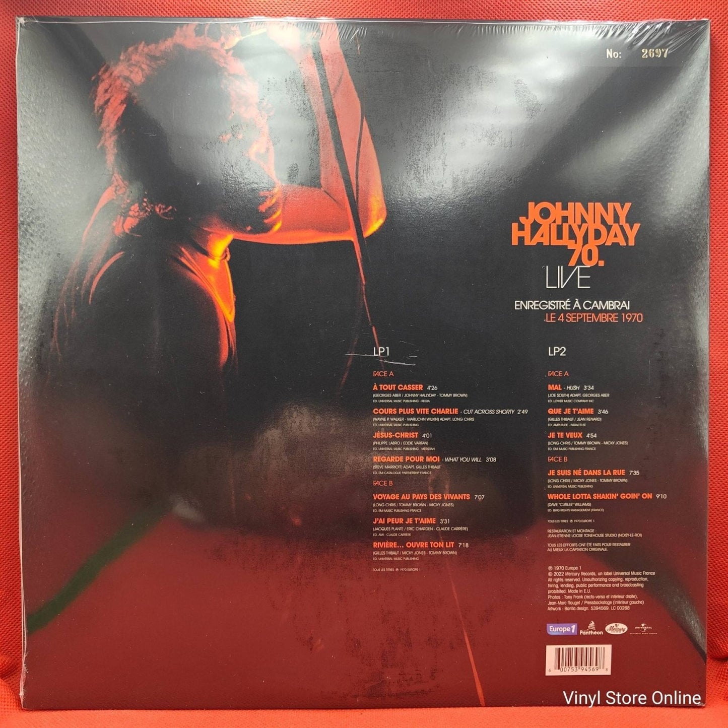Johnny Hallyday – Johnny Hallyday 70. Live - Cambrai 4 Sept. 1970 - Vinyl Store Online