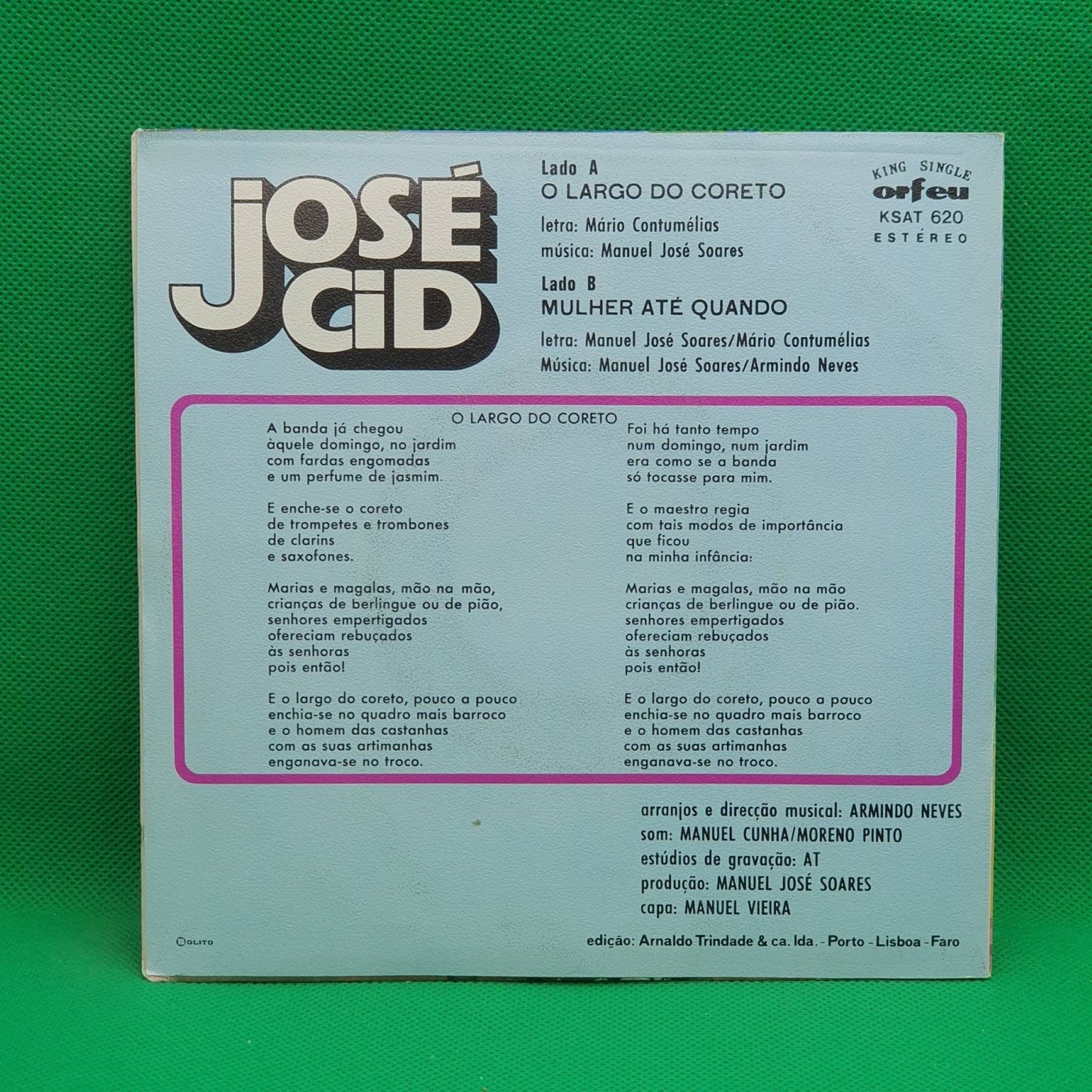 José Cid – O Largo Do Coreto - Vinyl Store Online