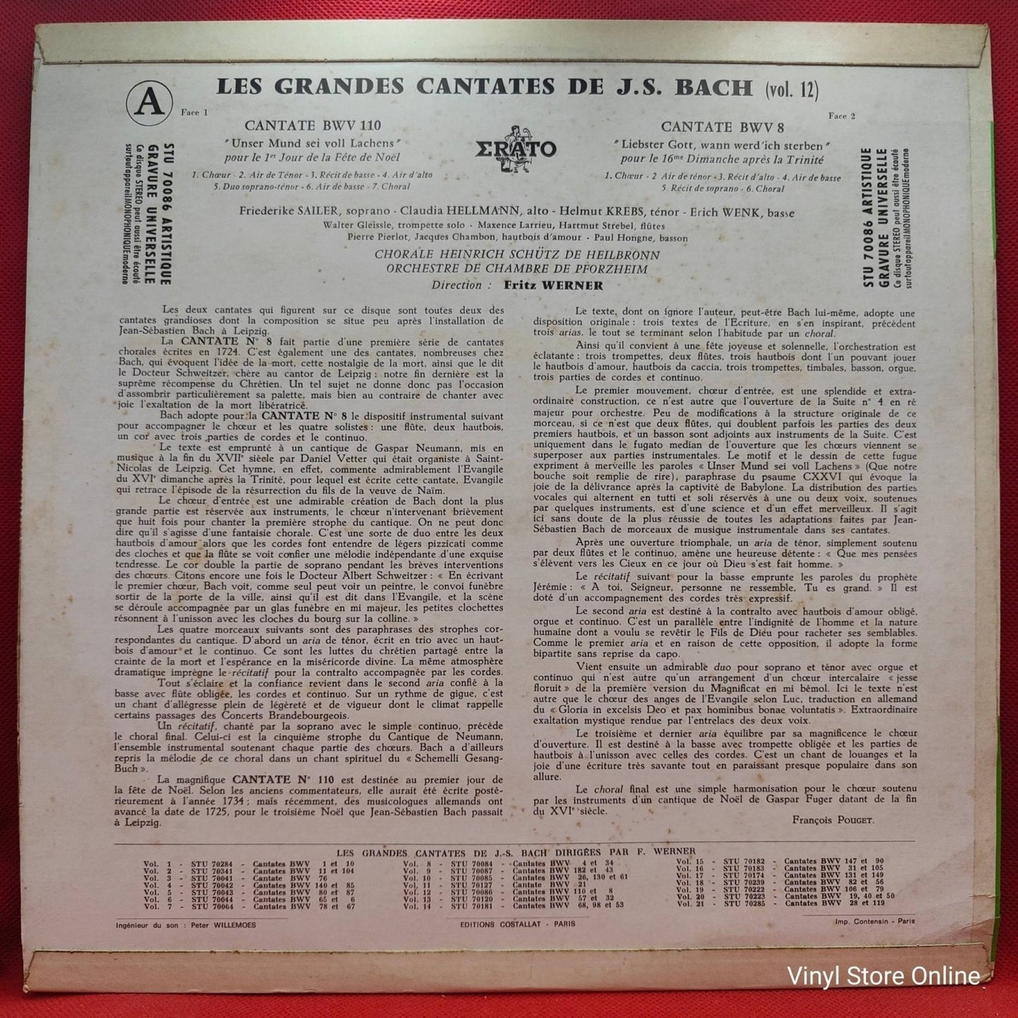 J.S. Bach - Chorale Heinrich Schütz De Heilbronn, Orchestre De Chambre De Pforzheim - Les Grandes Cantates De J.S. Bach (Vol.12) - Vinyl Store Online